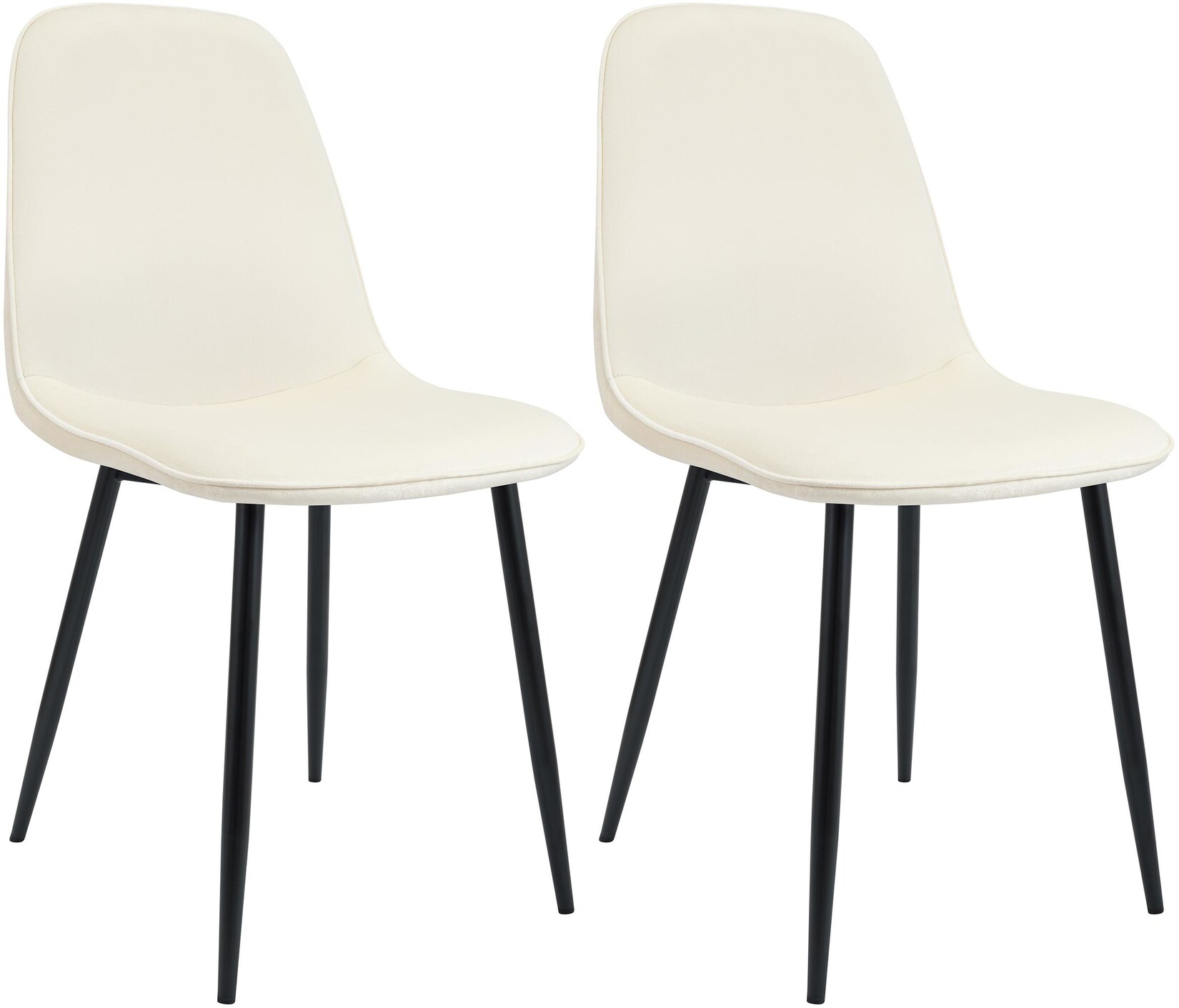 CLP 2er Set Esszimmerstuhl Maryam Samt - Farbe: creme, Material: Samt