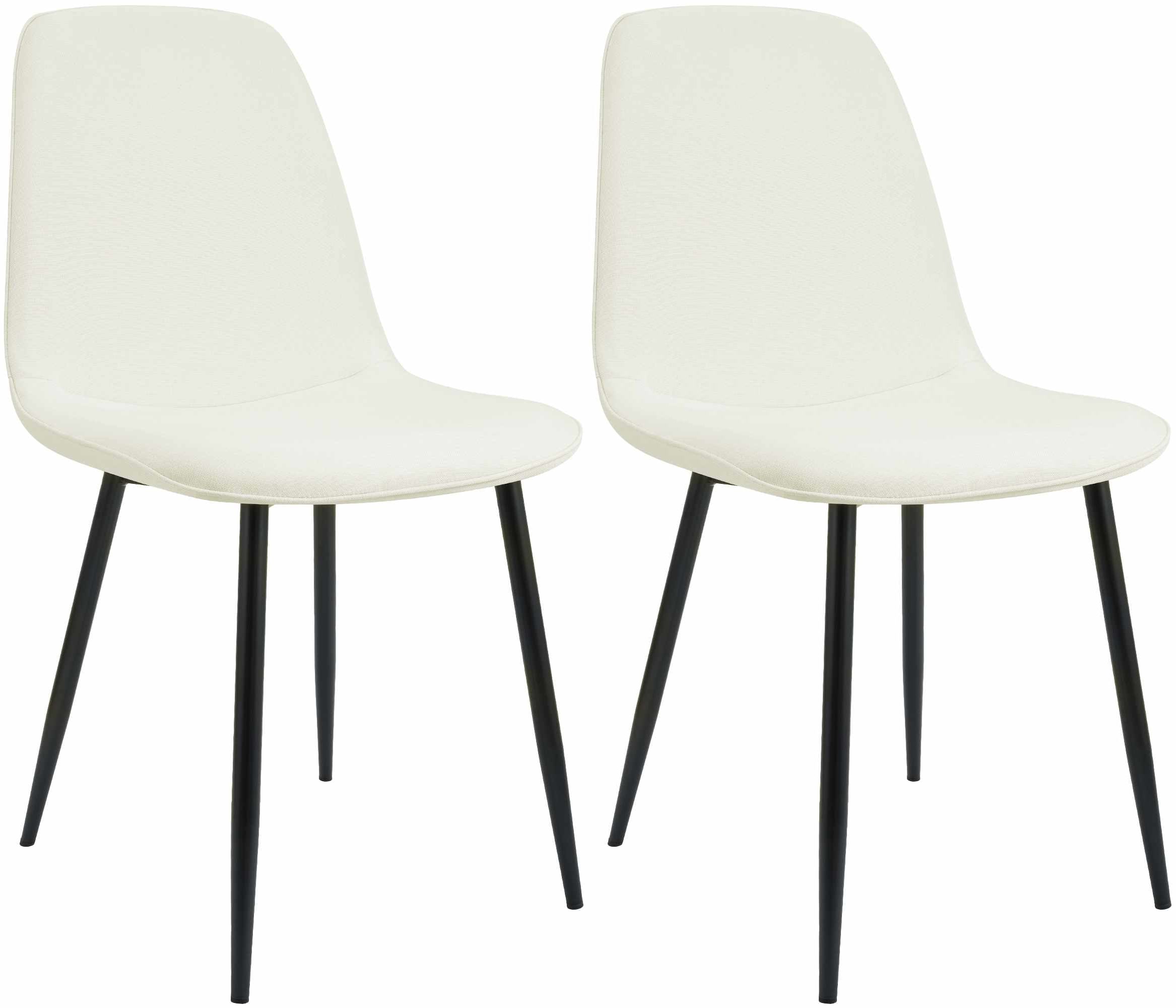 CLP Esszimmerstuhl 2er Set gepolstert Maryam, K&uuml;chenstuhl mit R&uuml;ckenlehne und schwarzem Metallgestell, bis 150 kg belastbar 