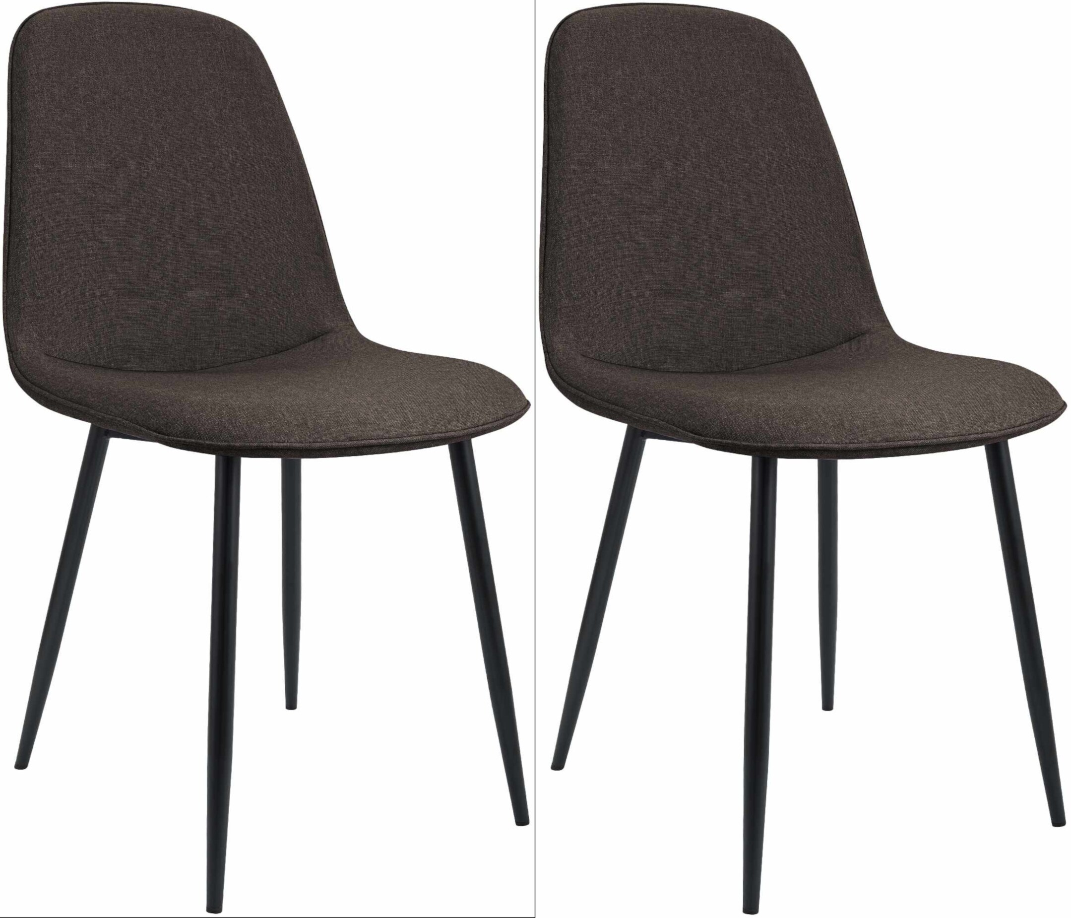 CLP Esszimmerstuhl 2er Set gepolstert Maryam, K&uuml;chenstuhl mit R&uuml;ckenlehne und schwarzem Metallgestell, bis 150 kg belastbar 