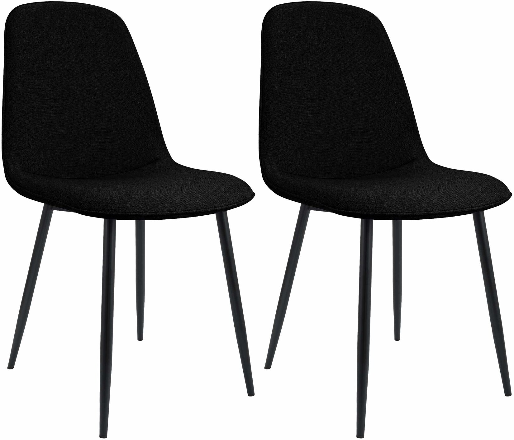 CLP 2er Set Esszimmerstuhl Maryam Stoff Farbe: schwarz, Material: Stoff