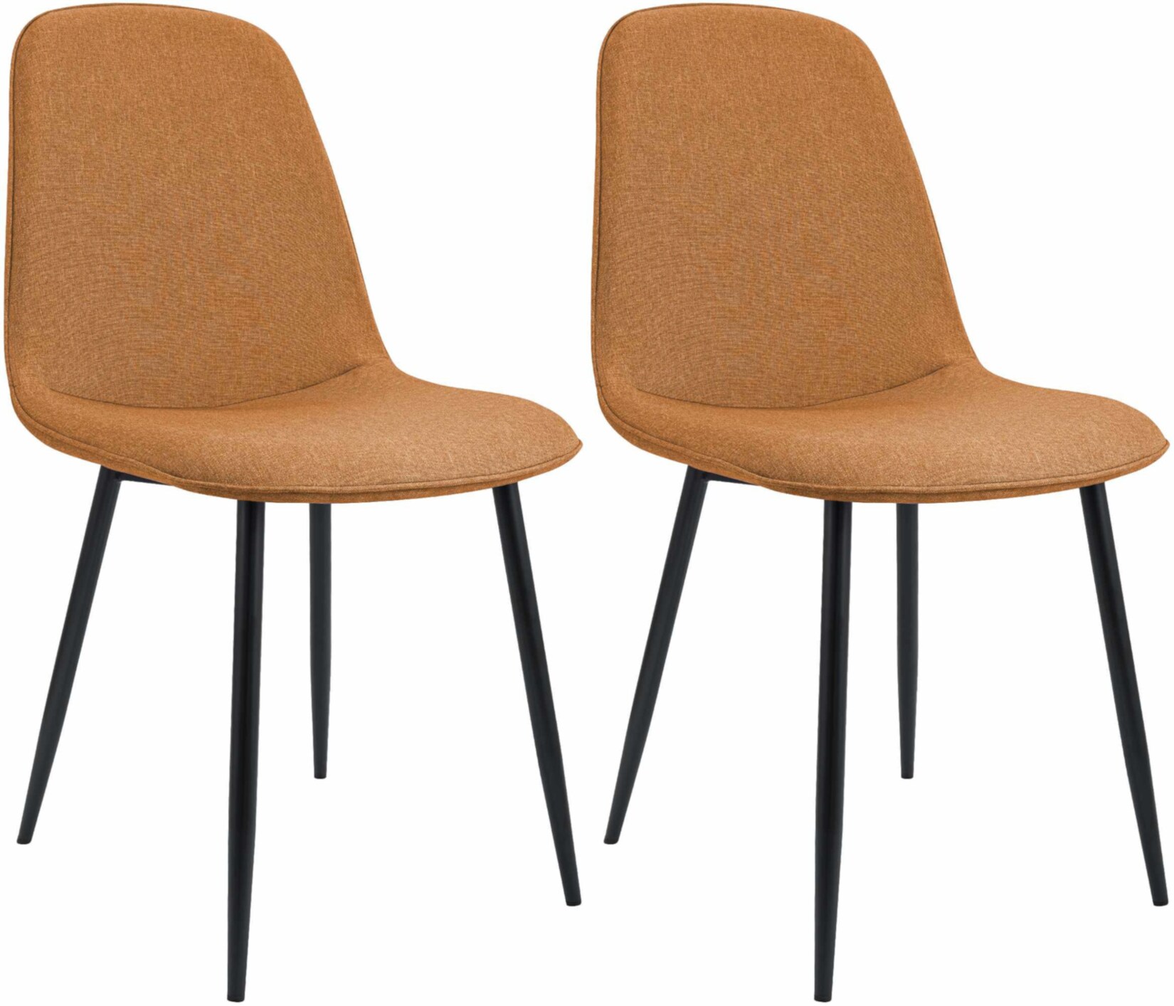CLP 2er Set Esszimmerstuhl Maryam Stoff Farbe: orange, Material: Stoff