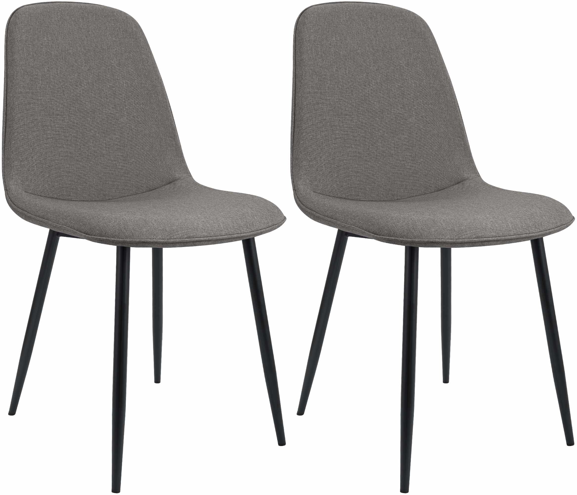 CLP Esszimmerstuhl 2er Set gepolstert Maryam, K&uuml;chenstuhl mit R&uuml;ckenlehne und schwarzem Metallgestell, bis 150 kg belastbar 