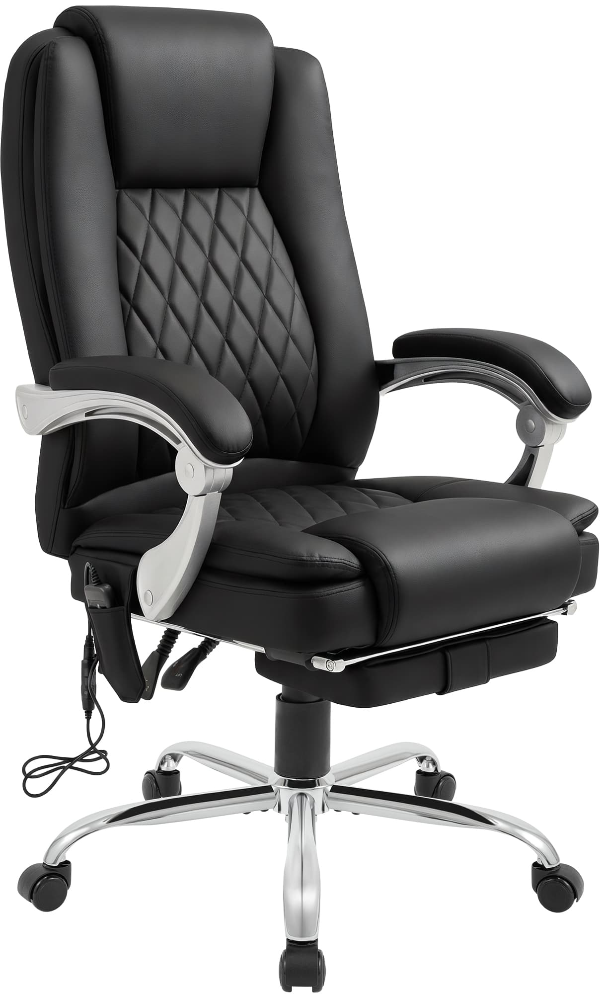 CLP B&uuml;rostuhl ergonomisch mit Massagefunktion Rubia, Schreibtischstuhl mit Heizfunktion und Fu&szlig;ablage, Drehstuhl h&ouml;henverstellbar bis 150 kg 