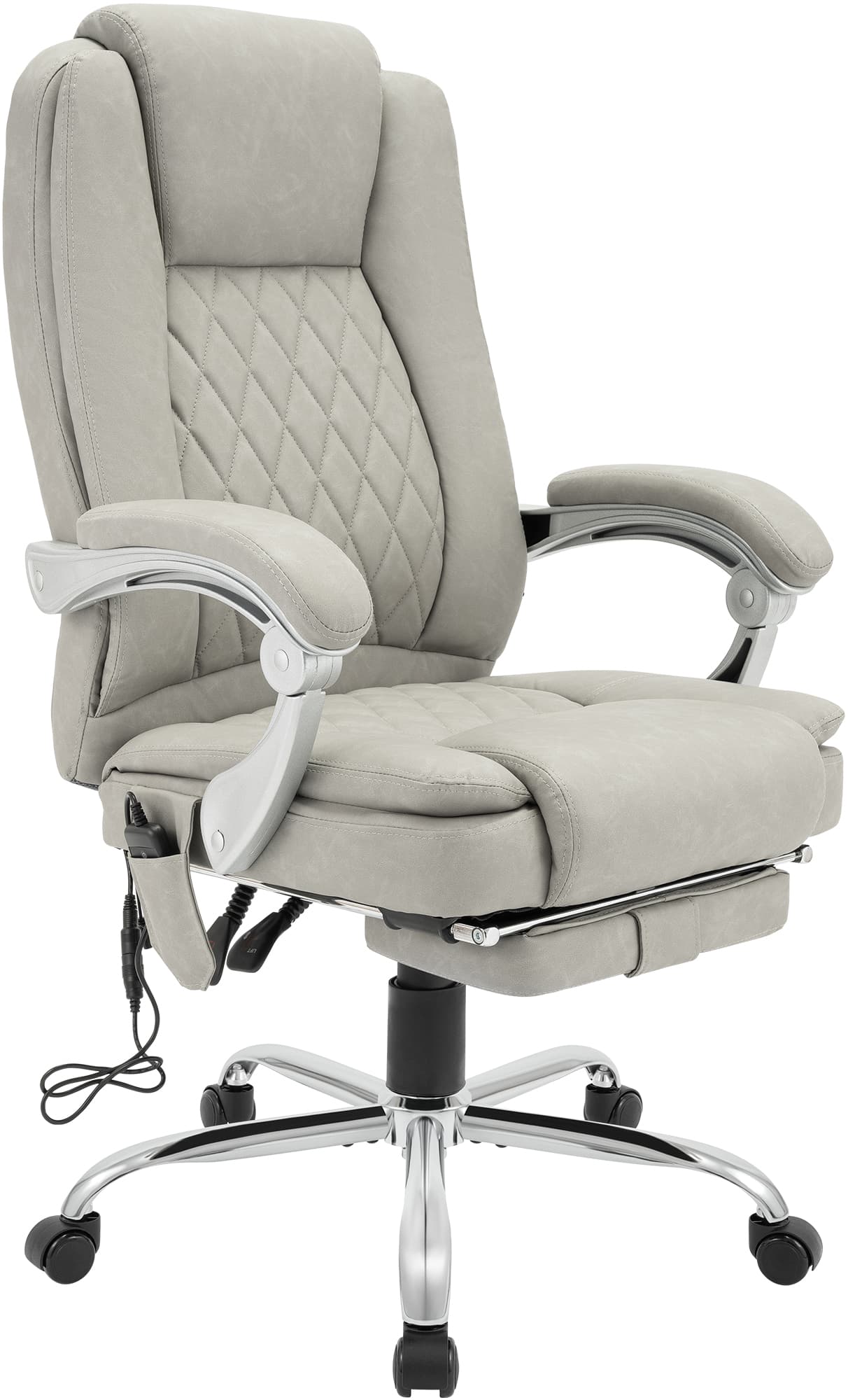 CLP B&uuml;rostuhl ergonomisch mit Massagefunktion Rubia, Schreibtischstuhl mit Heizfunktion und Fu&szlig;ablage, Drehstuhl h&ouml;henverstellbar bis 150 kg 