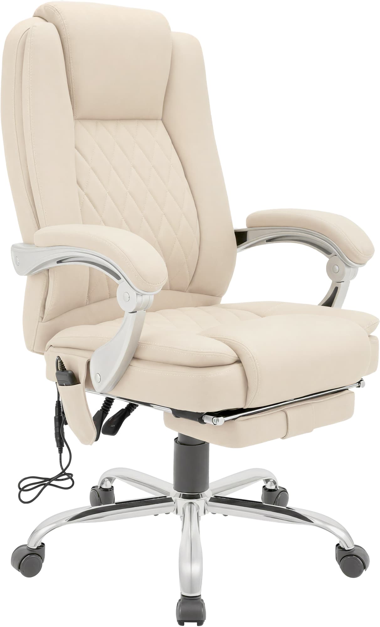 CLP B&uuml;rostuhl ergonomisch mit Massagefunktion Rubia, Schreibtischstuhl mit Heizfunktion und Fu&szlig;ablage, Drehstuhl h&ouml;henverstellbar bis 150 kg 