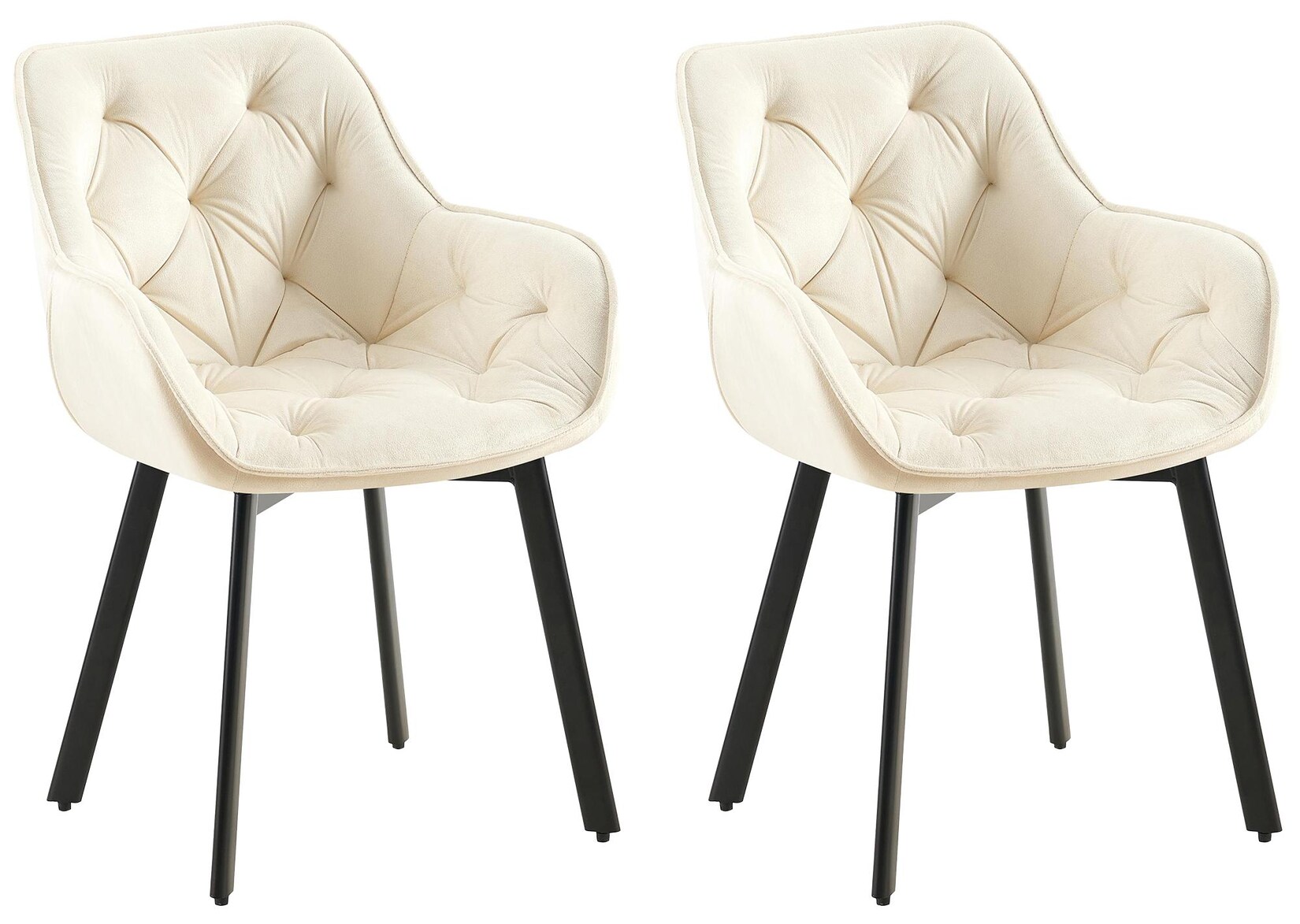 CLP 2er Set Esszimmerstuhl Antigo Samt Farbe: creme