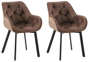 CLP Esszimmerstühle 2er Set ergonomisch Antigo, Armlehne gepolstert, 180° Drehfunktion, Samtbezug, Küchenstuhl mit schwarzem Metallgestell 