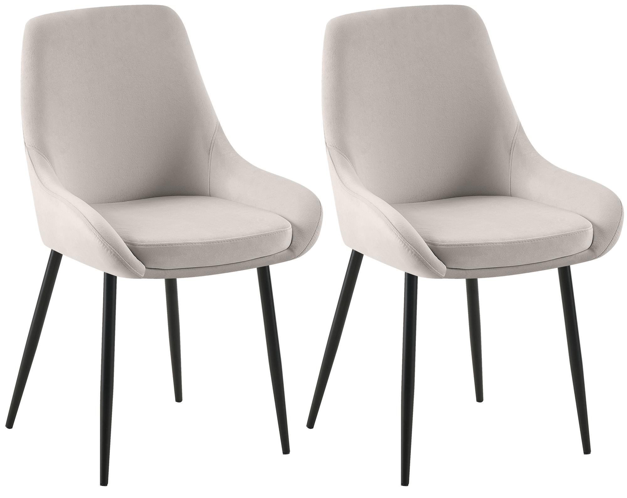 CLP Esszimmerst&uuml;hle 2er Set ergonomisch Elmira, gepolster Sessel mit Armlehne, stabiler Metallrahmen, pflegeleichter Samtbezug, modern 