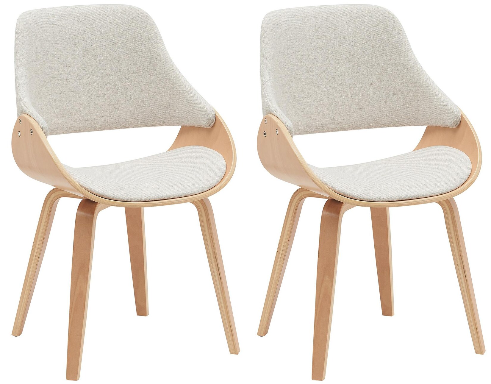 CLP 2er Set Esszimmerstuhl Vangale Farbe: natur/creme, Material: Stoff