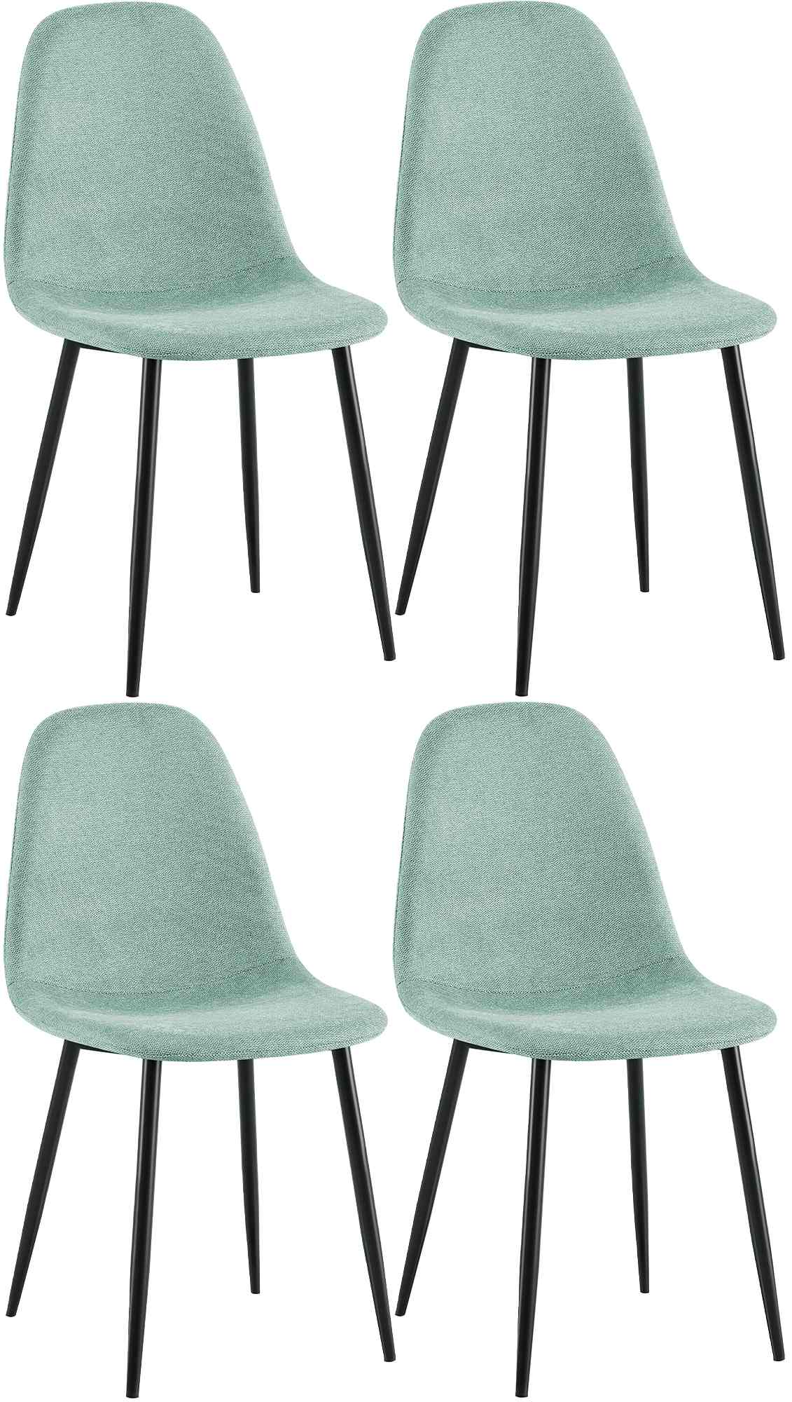 CLP Esszimmerst&uuml;hle 4er Set Napier, bequeme K&uuml;chenst&uuml;hle gepolstert, Polsterst&uuml;hle Esszimmer mit R&uuml;ckenlehne, bis 150 kg belastbar 