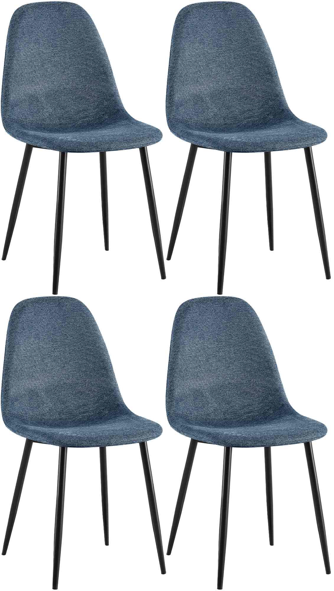 CLP Esszimmerst&uuml;hle 4er Set Napier, bequeme K&uuml;chenst&uuml;hle gepolstert, Polsterst&uuml;hle Esszimmer mit R&uuml;ckenlehne, bis 150 kg belastbar 