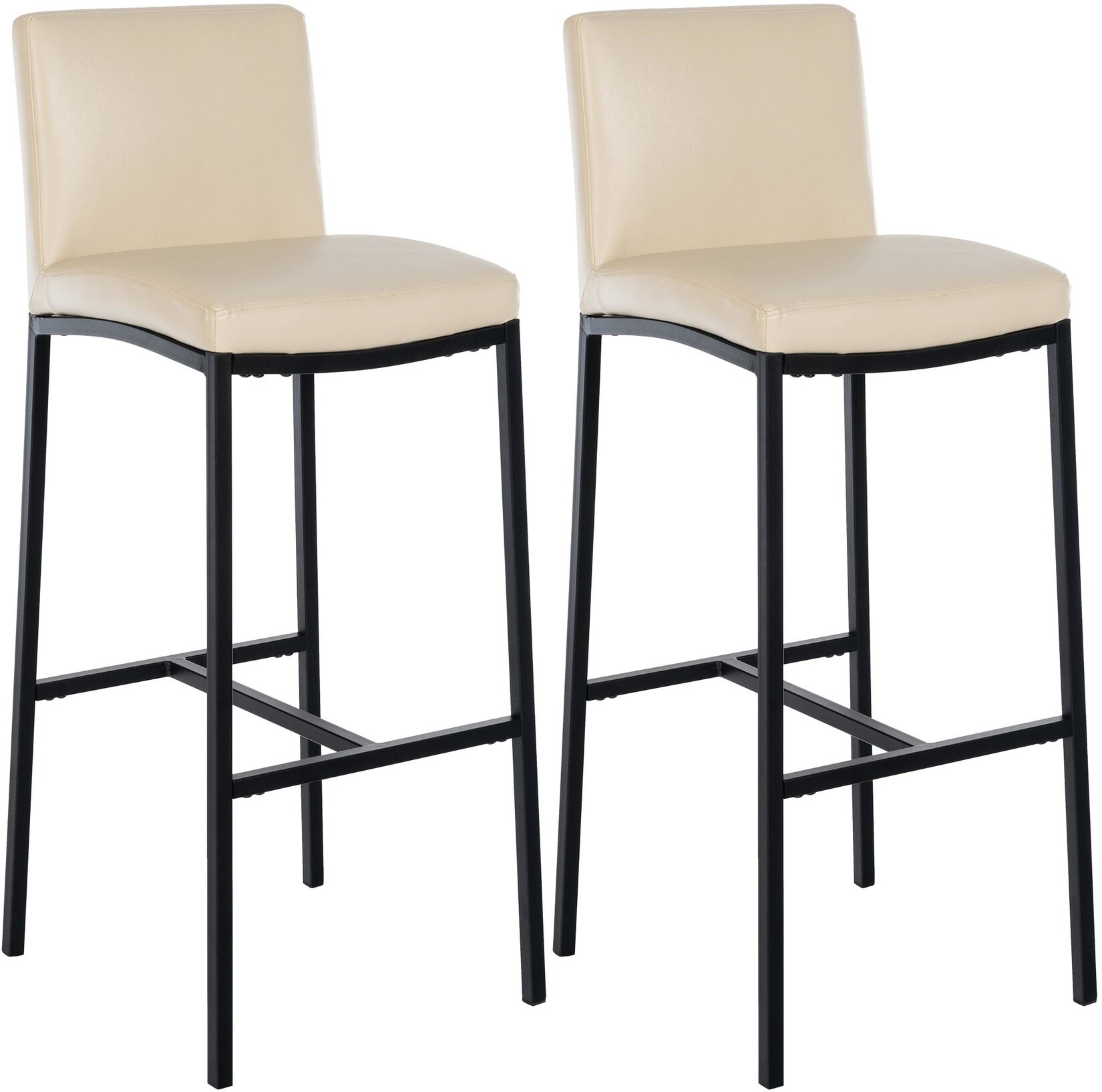 CLP 2er Set Barhocker Freeport Kunstleder B Farbe: creme, Material: Kunstleder