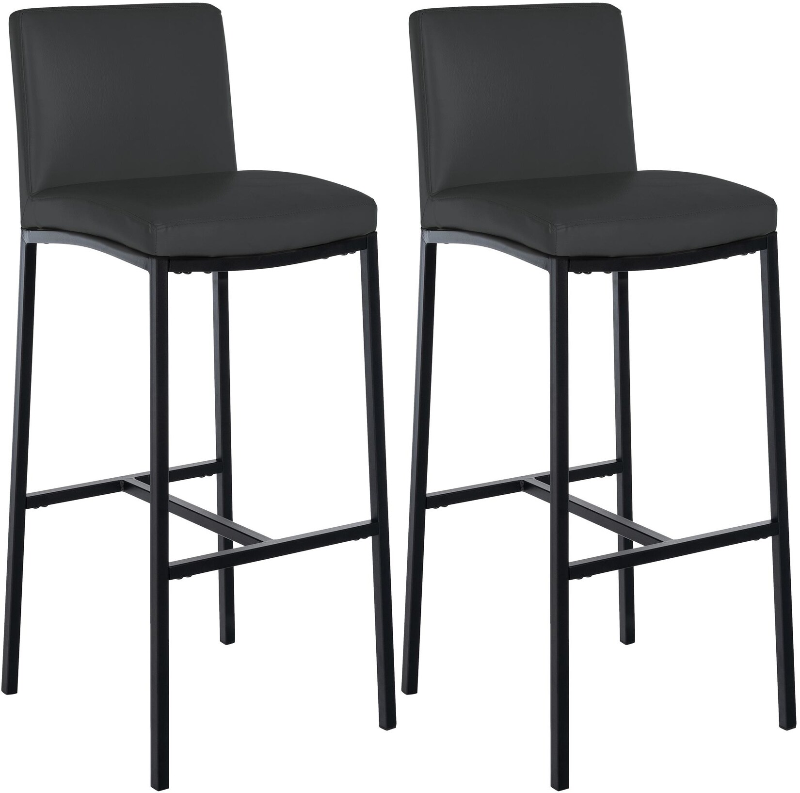 CLP 2er Set Barhocker Freeport Kunstleder B Farbe: dunkelgrau, Material: Kunstleder