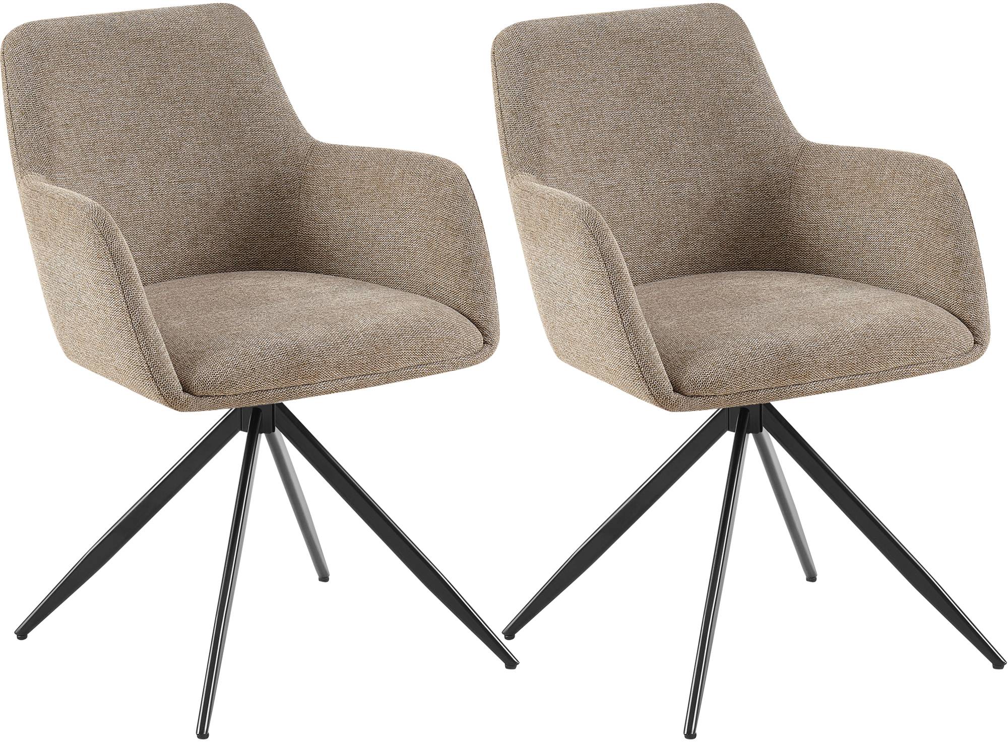 CLP 2er Set Esszimmerstuhl Olema Stoff - Farbe: taupe 