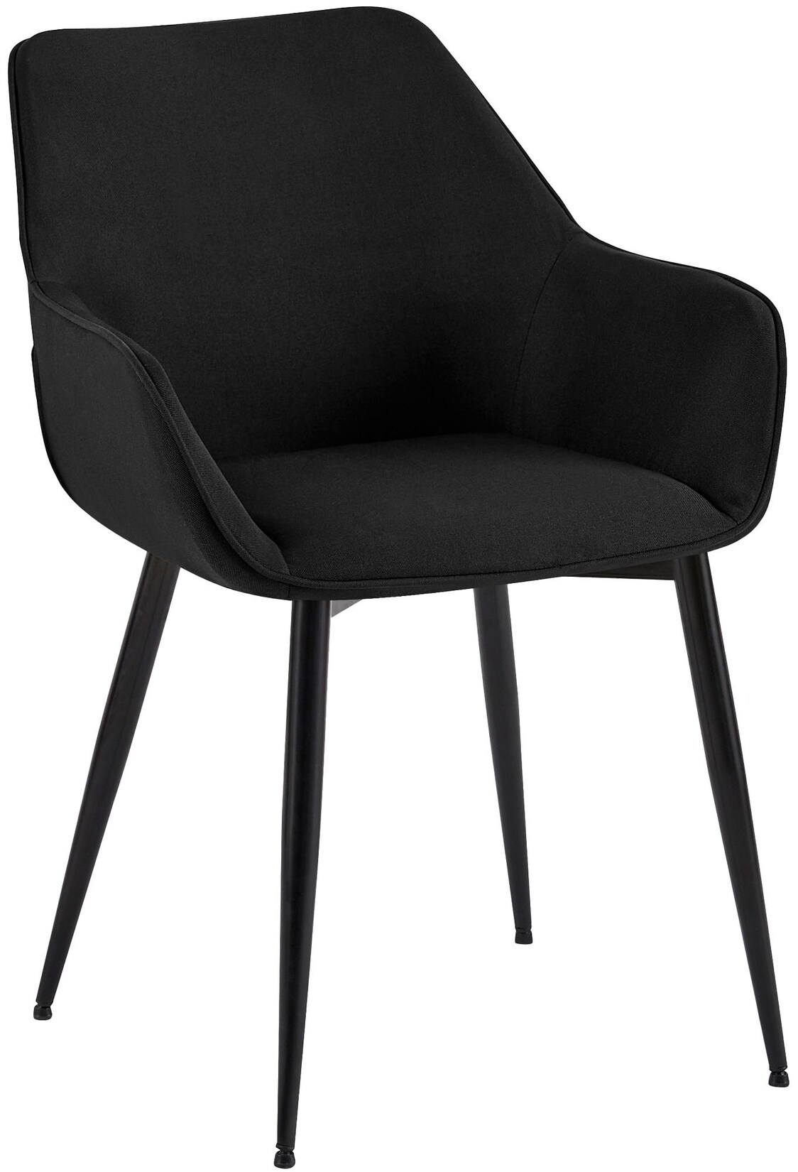 CLP Esszimmerstuhl gepolstert mit Lehne Luena, Küchenstuhl mit Samt oder Stoff, Sessel mit Metallgestell schwarz bis 150 kg belastbar Image