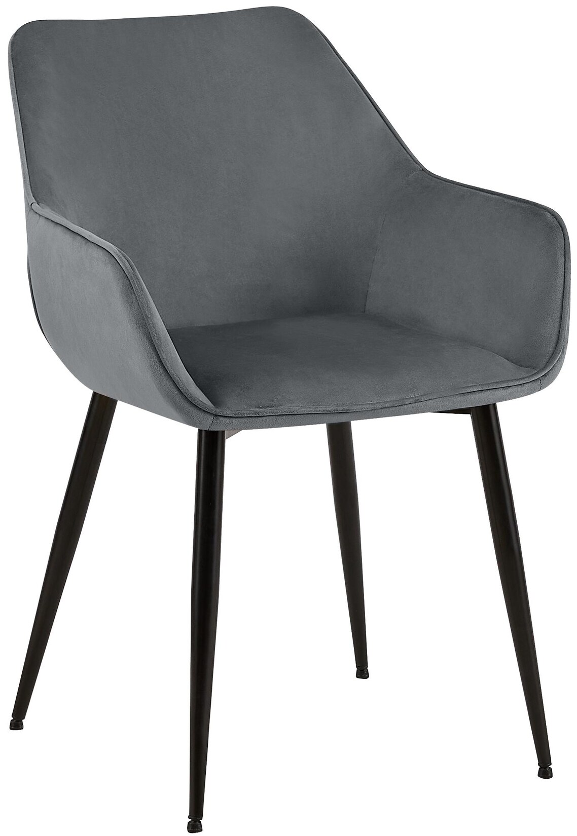 CLP Esszimmerstuhl Luena Samt Farbe: dunkelgrau, Material: Samt