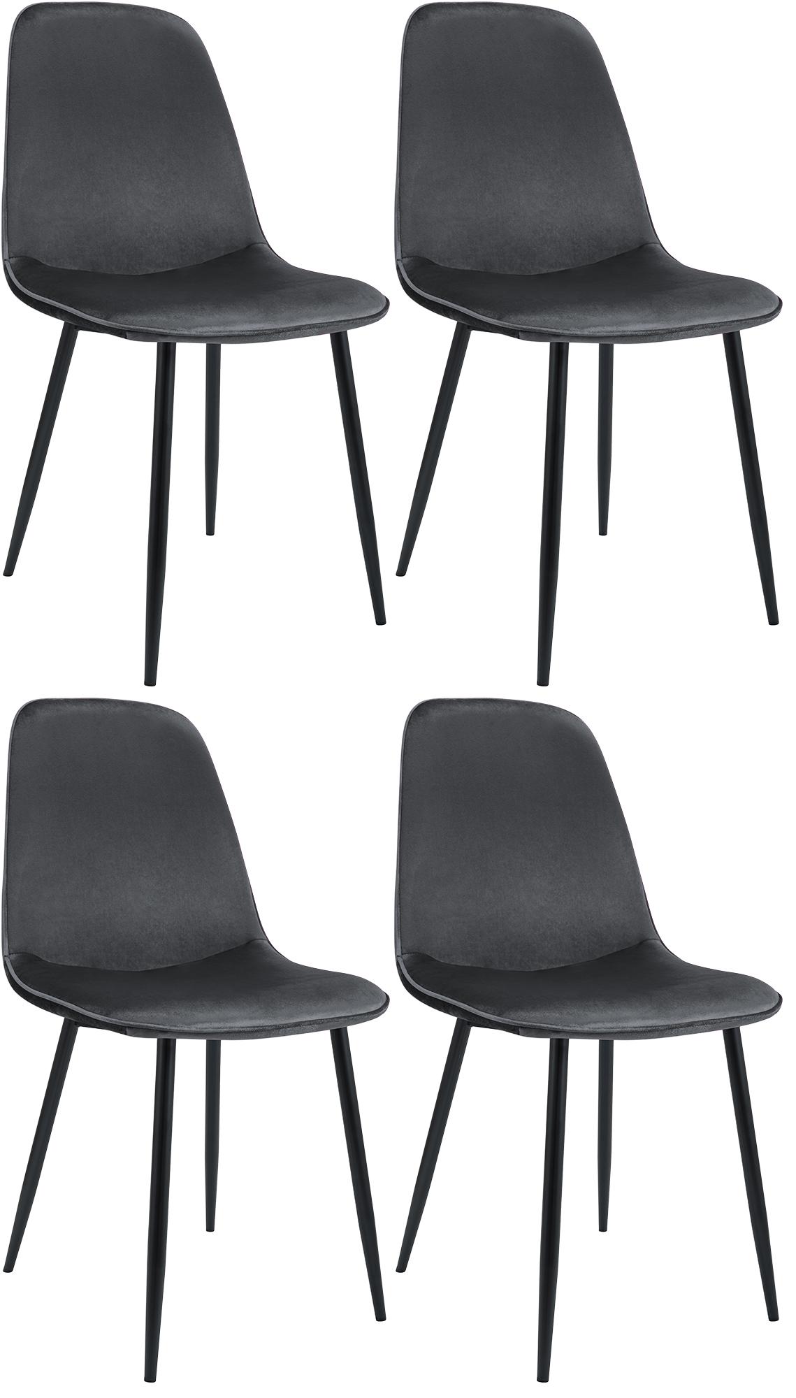 CLP Esszimmerstuhl 4er Set gepolstert Maryam, K&uuml;chenstuhl mit R&uuml;ckenlehne, 150 kg belastbar f&uuml;r K&uuml;che, Wohnzimmer und Schlafzimmer 