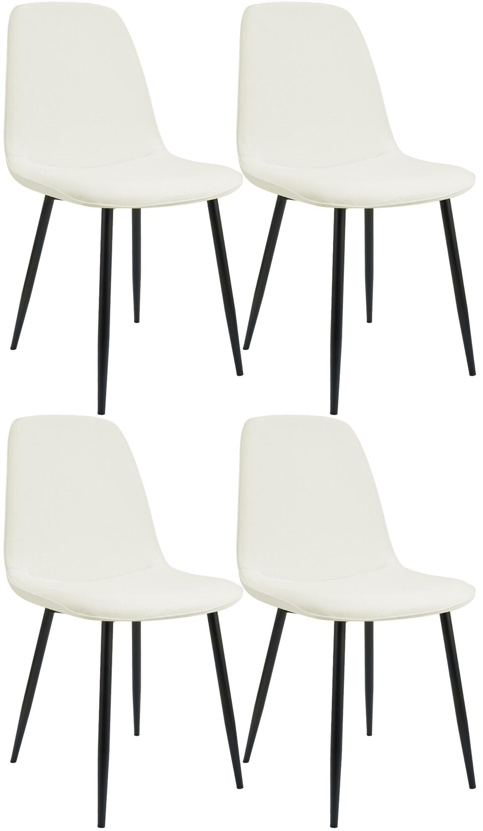 CLP 4er Set Esszimmerstuhl Maryam Stoff Farbe: creme, Material: Stoff
