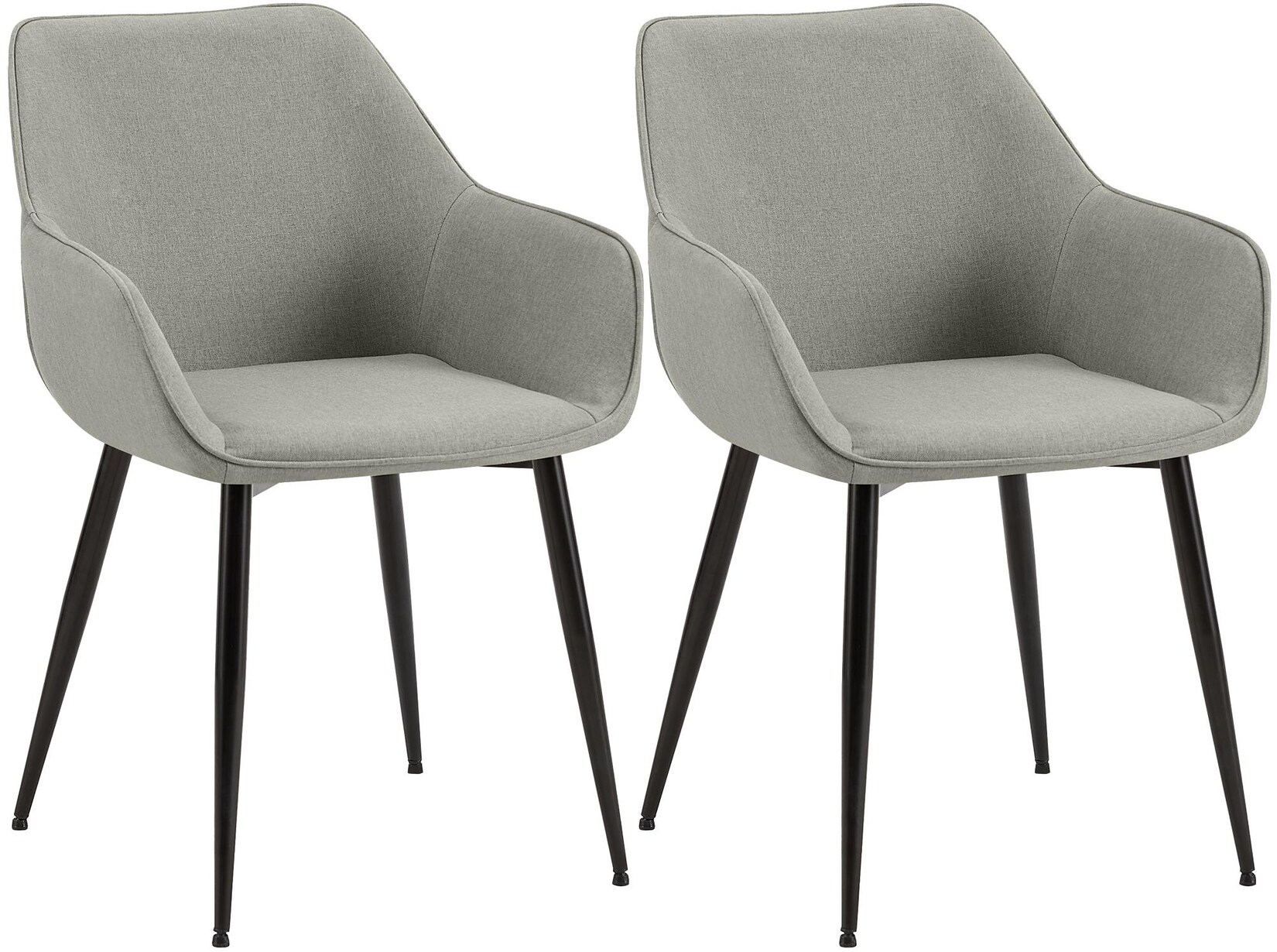 CLP 2er Set Esszimmerstuhl Luena Stoff Farbe: hellgrau, Material: Stoff