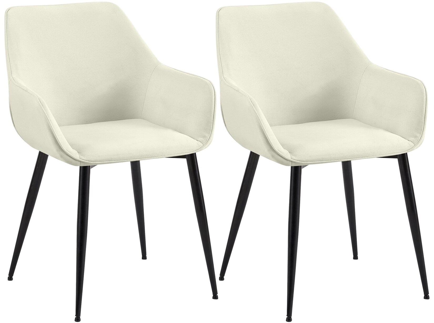 CLP 2er Set Esszimmerstuhl Luena Stoff Farbe: creme, Material: Stoff