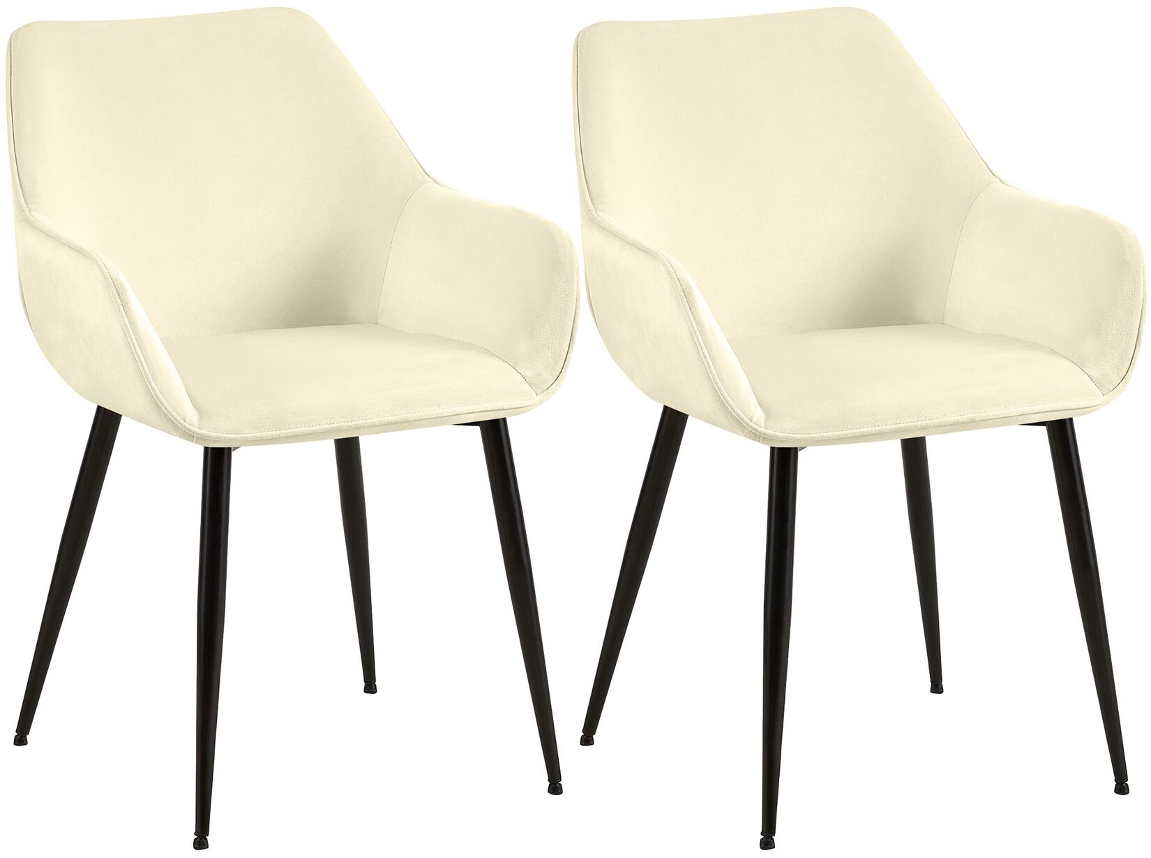CLP 2er Set Esszimmerstuhl Luena Samt Farbe: creme, Material: Samt