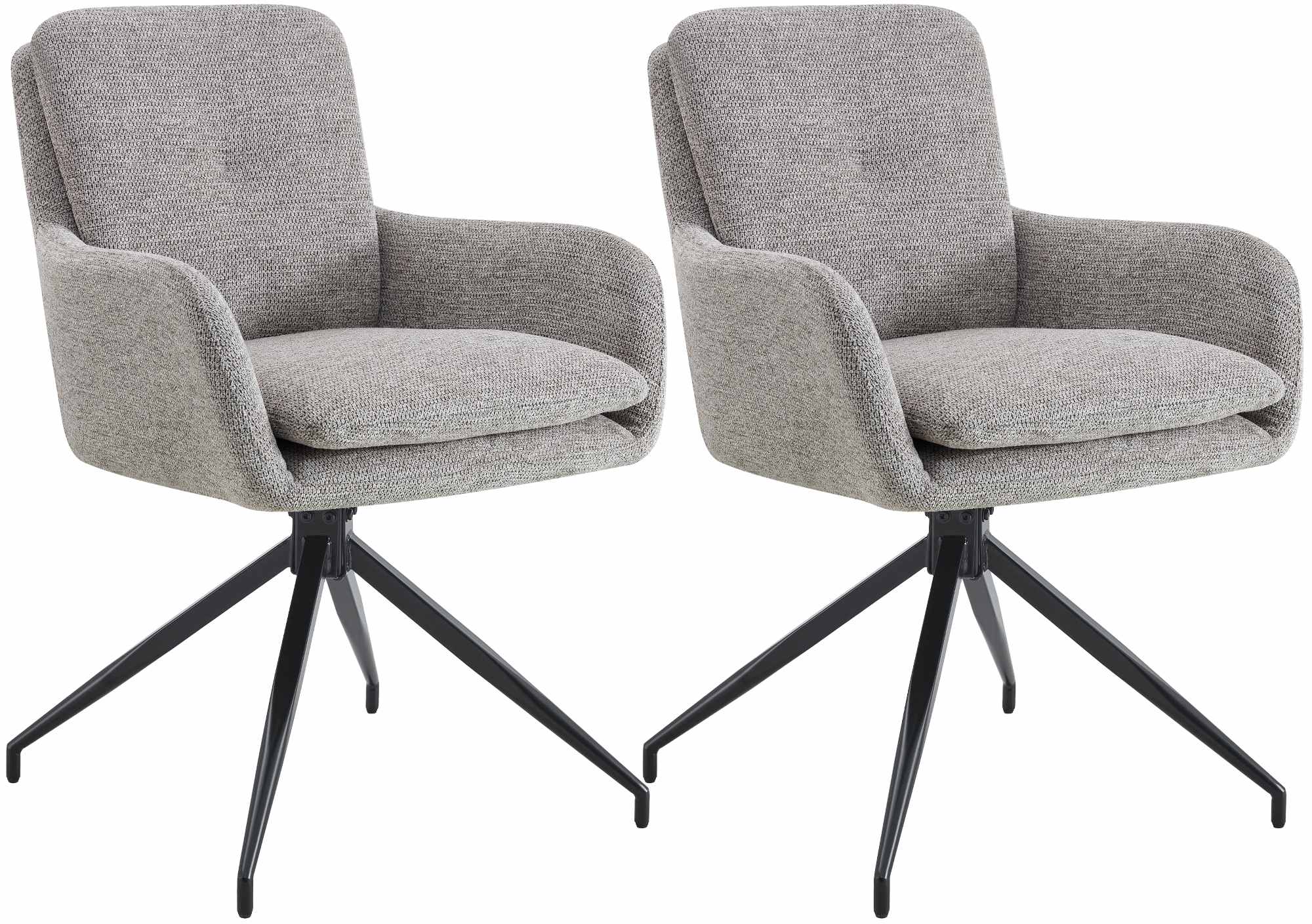 CLP Esszimmerst&uuml;hle 2er Set drehbar Pickett Stoff, 180&deg; schwenkbare Sessel mit Armlehnen und R&uuml;ckenlehnen, belastbar bis 150 kg 