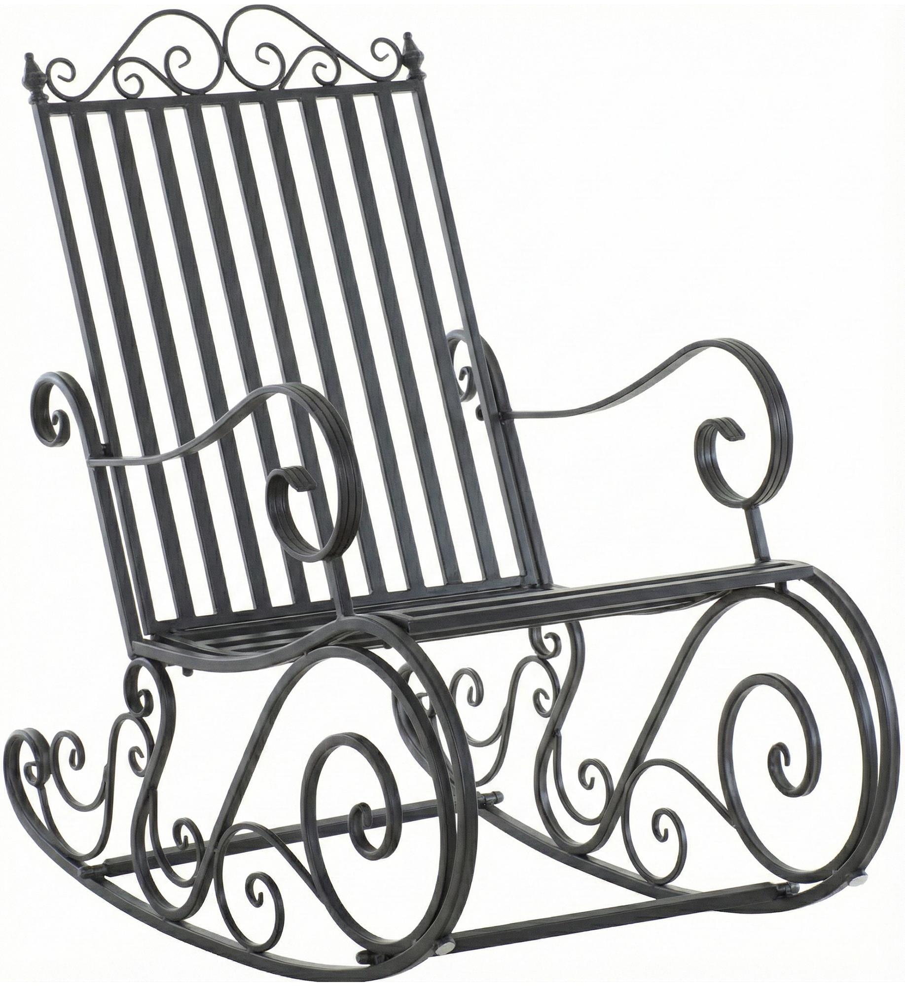 CLP Schaukelstuhl Relaxstuhl Smilla, wetterfest f&uuml;r Garten, Metallgestell in verschiedenen Farben, ergonomisch, Landhausstil, Outdoor Sessel 