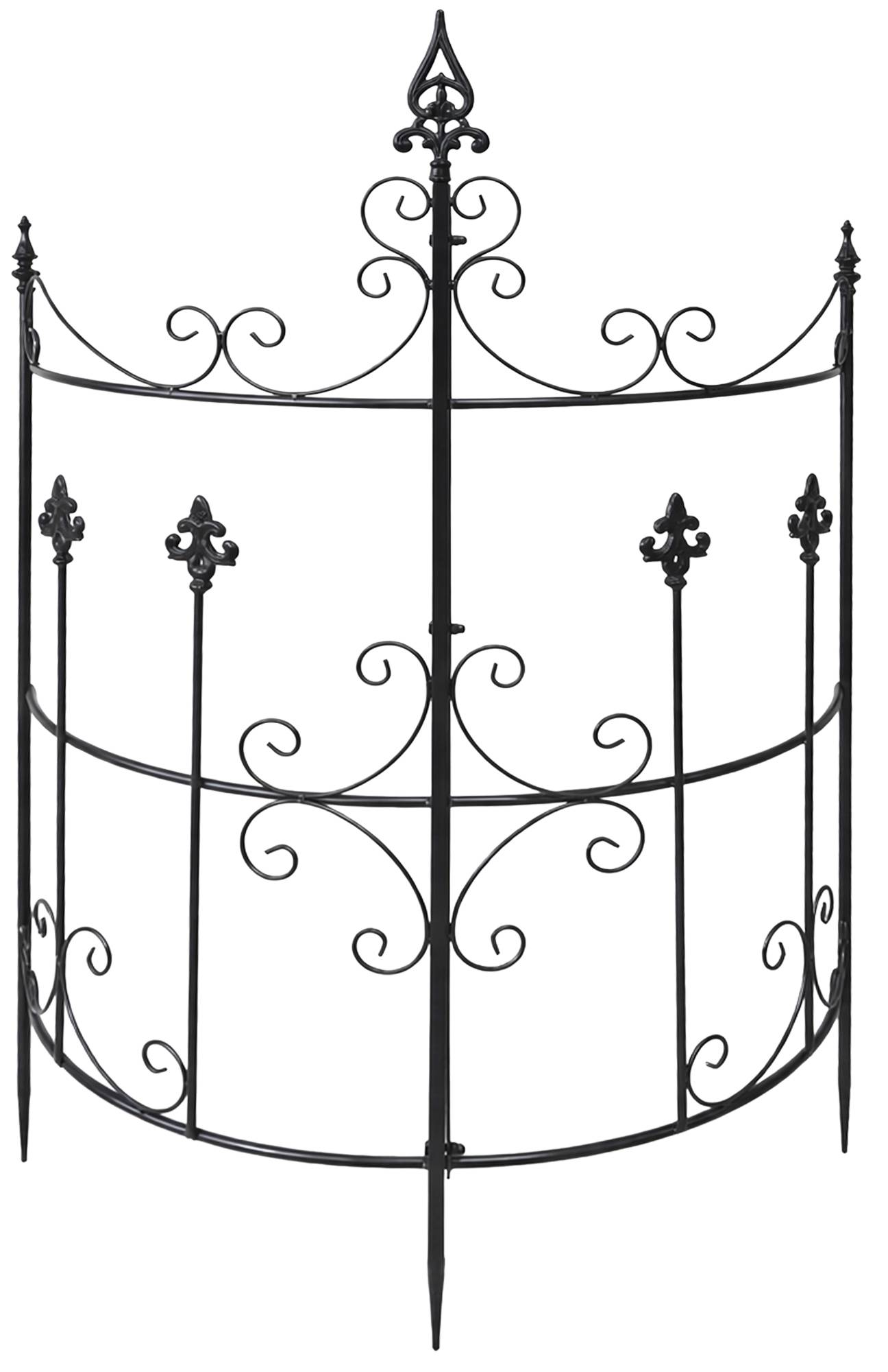 CLP Rankgitter Metall 2er Set Klivia, dekorative Rankhilfe mit Zierspitzen, leicht montierbar, ideal f&uuml;r Rosen und Clematis im Garten 