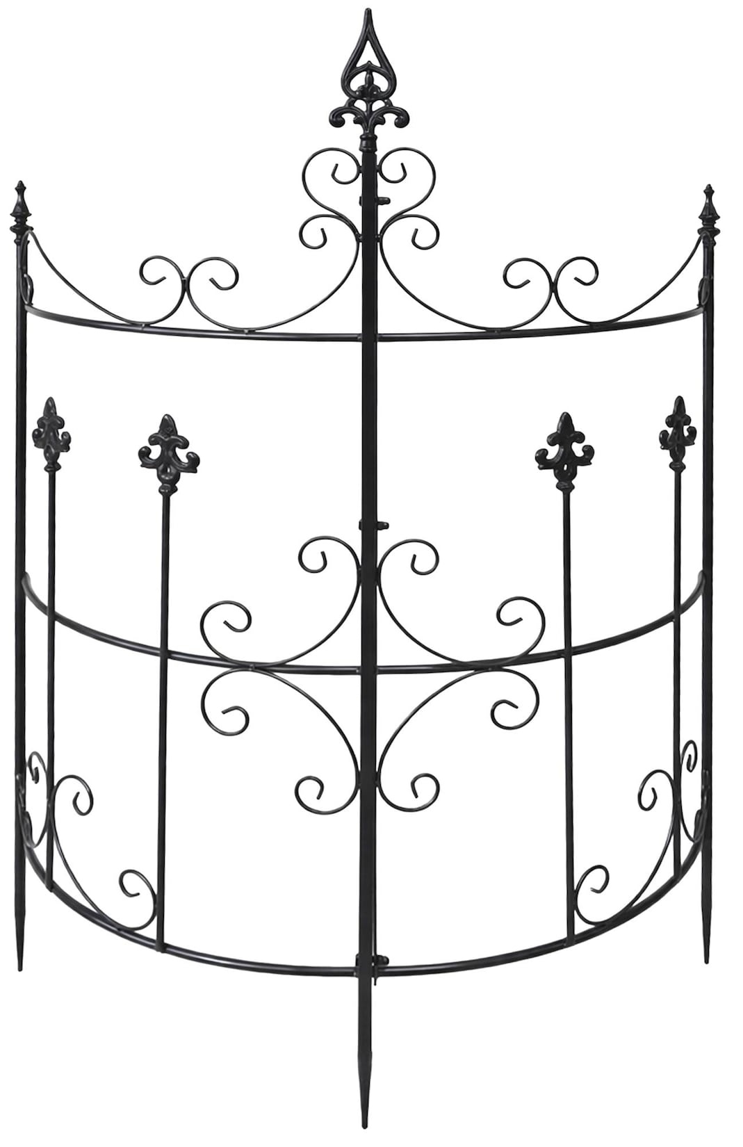 CLP Rankgitter Metall 2er Set Klivia, dekorative Rankhilfe mit Zierspitzen, leicht montierbar, ideal für Rosen und Clematis im Garten