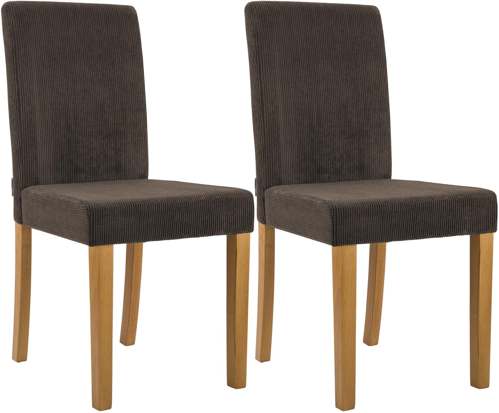 CLP 2er Set Esszimmerstuhl Ina Cord antik hell Farbe: braun, Gestell Farbe: antik-hell