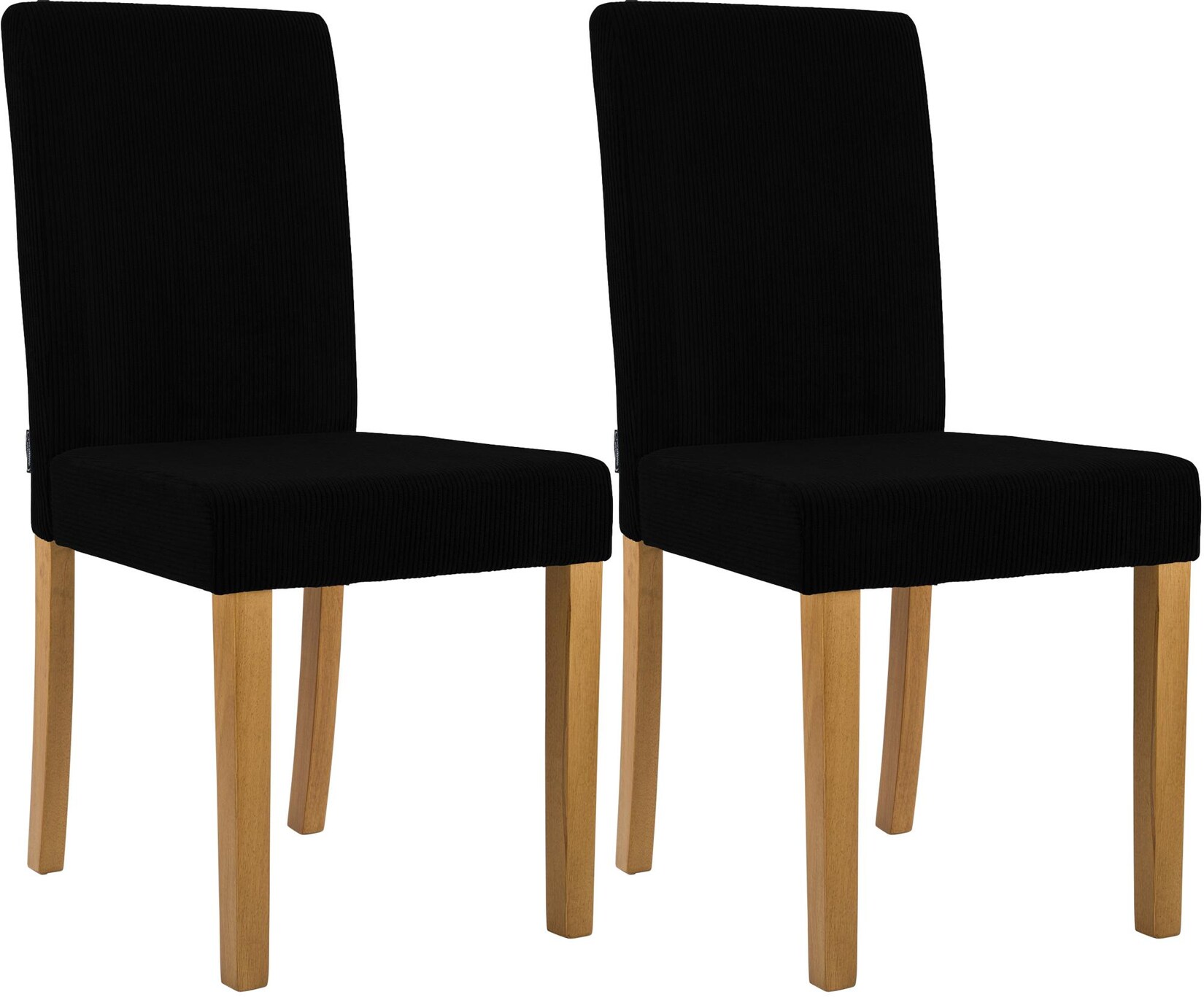 CLP 2er Set Esszimmerstuhl Ina Cord antik hell Farbe: schwarz, Gestell Farbe: antik-hell