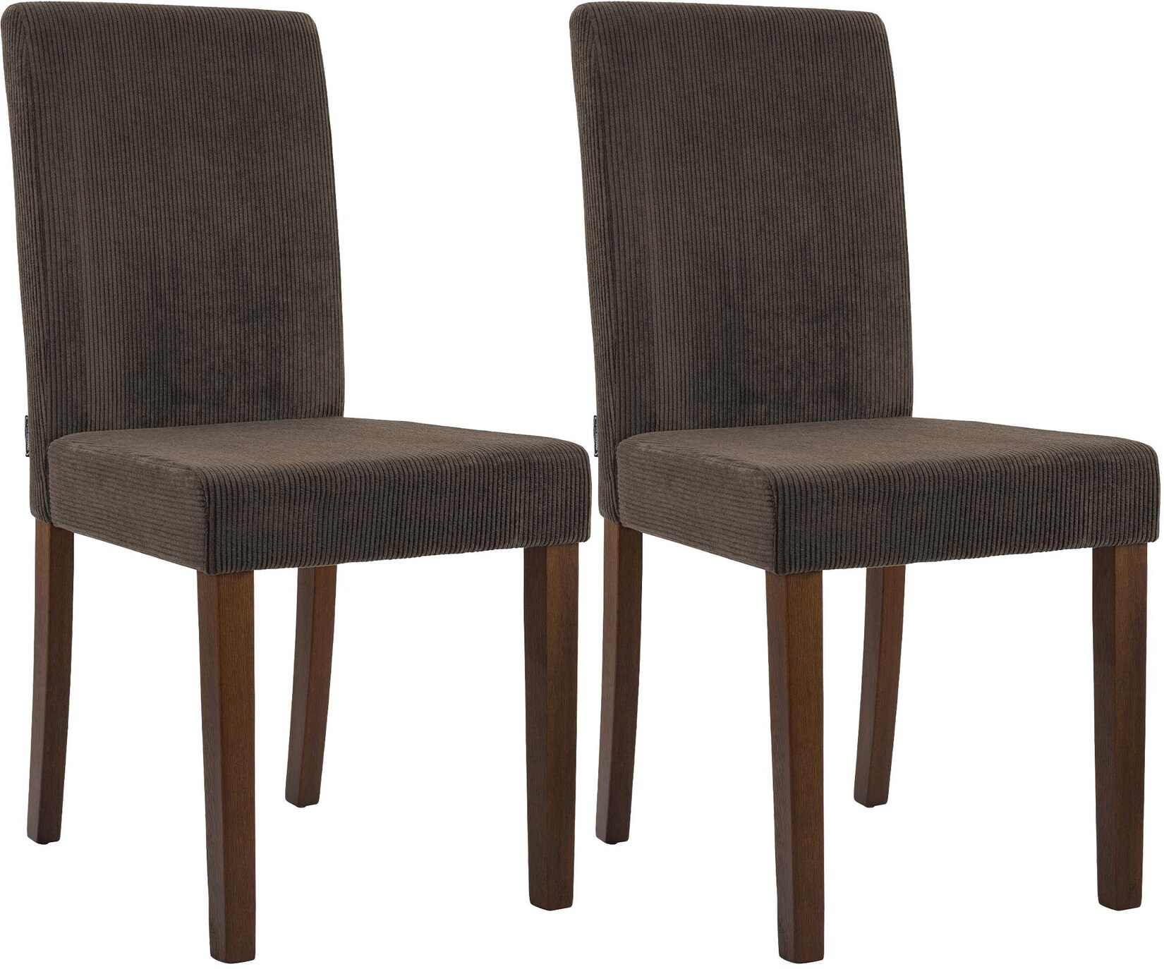 CLP 2er Set Esszimmerstuhl Ina Cord antik dunkel Farbe: braun, Gestell Farbe: antik-dunkel