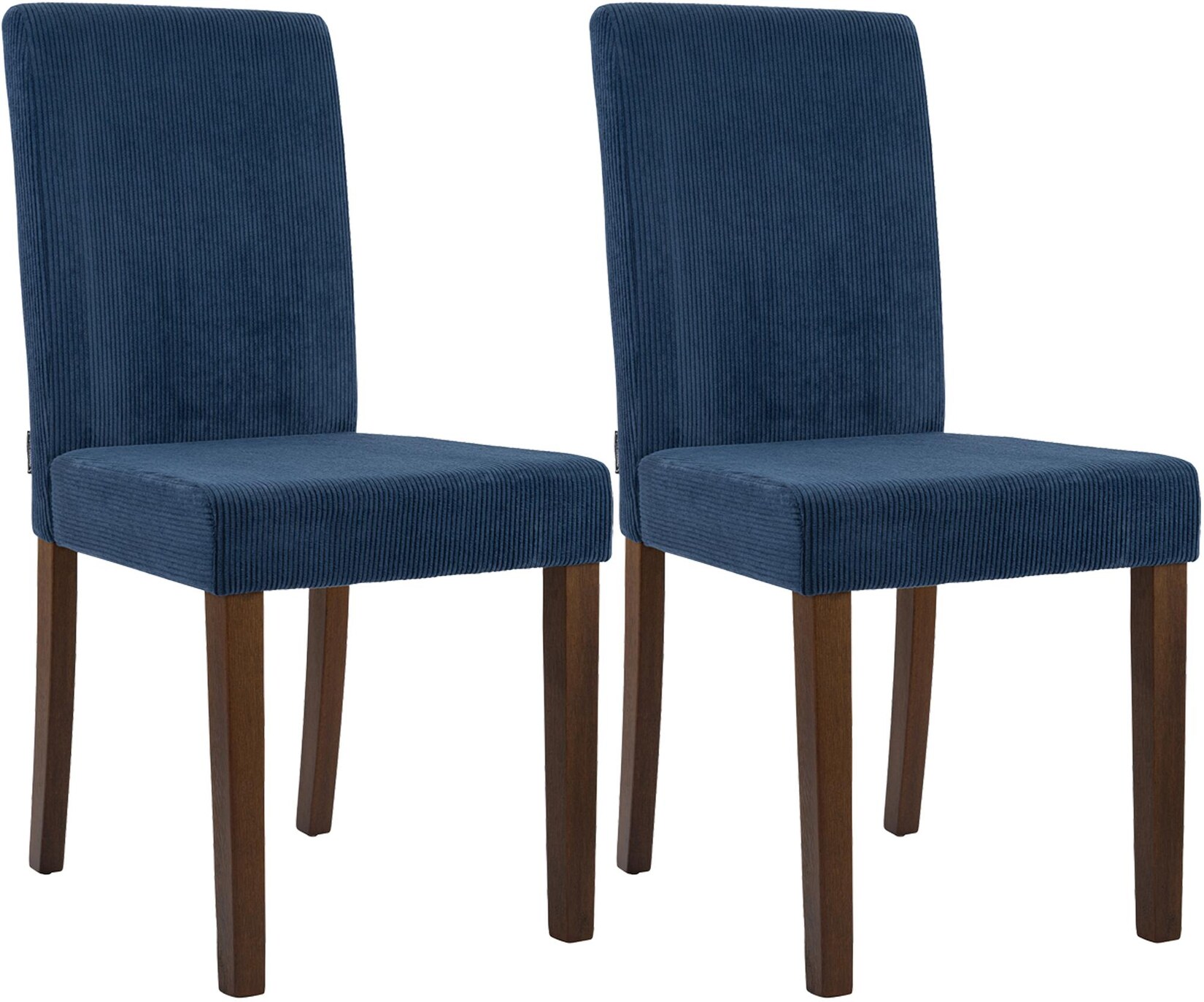 CLP 2er Set Esszimmerstuhl Ina Cord antik dunkel Farbe: blau, Gestell Farbe: antik-dunkel