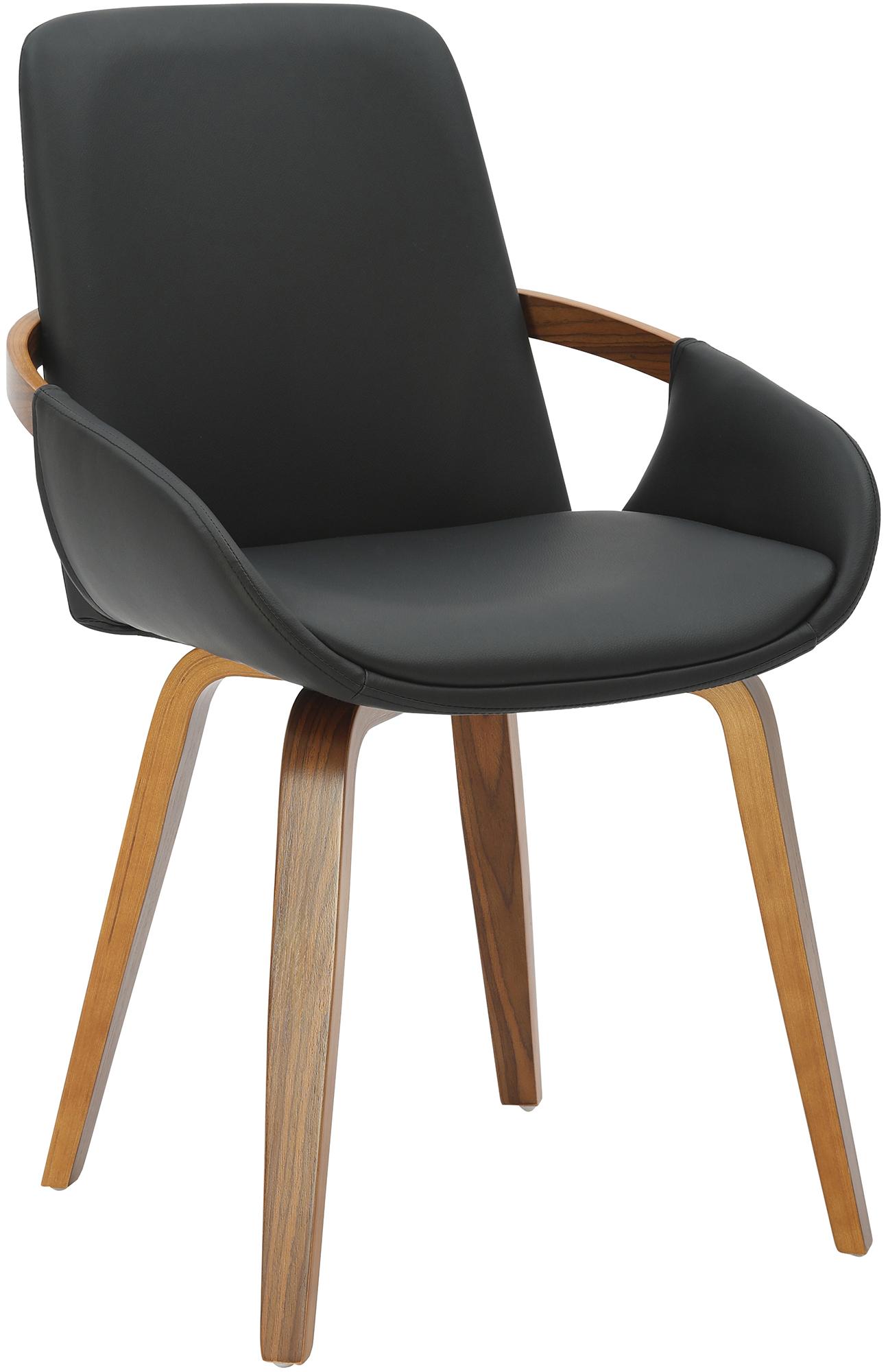 CLP Esszimmerstuhl gepolstert mit Armlehnen Bertol, K&uuml;chenstuhl mit Kunstlederbezug, Gestell aus Bugholz in Walnussoptik 