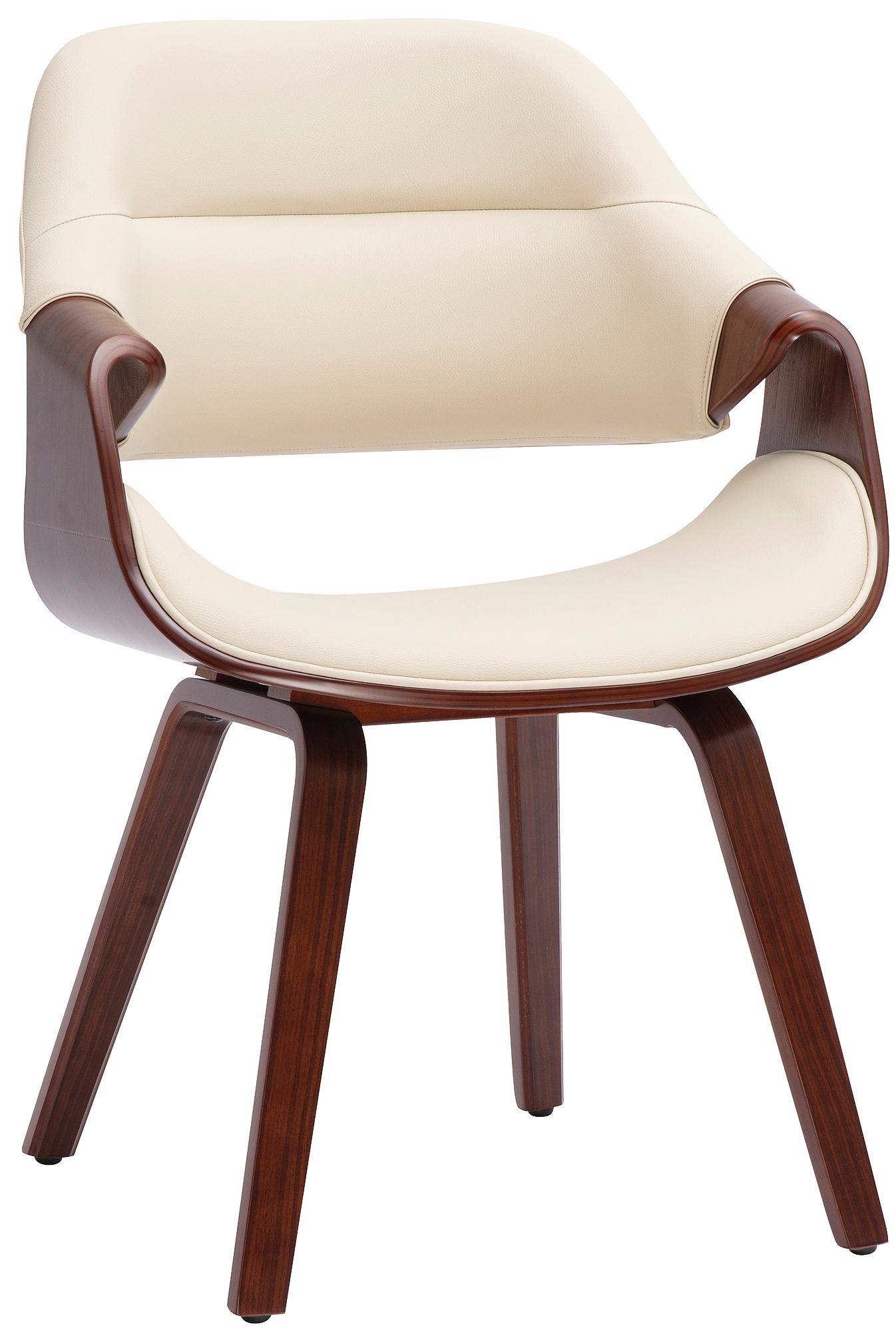 CLP Esszimmerstuhl Maira Kunstleder - Farbe: walnuss/creme, Material: Kunstleder 
