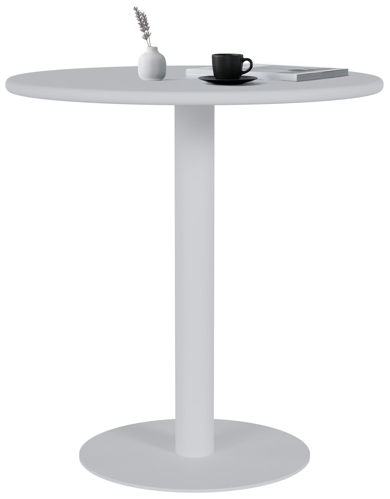 CLP Bistrotisch rund 70 cm Jarla, Küchentisch mit MDF-Tischplatte und Metallgestell für zwei Personen, Esstisch für Bistro und Gastronomie