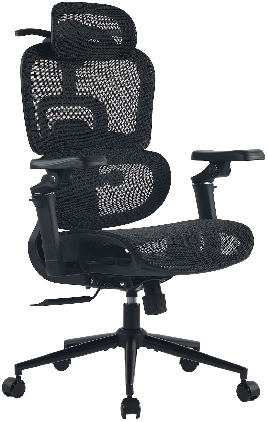 CLP Bürostuhl ergonomisch mit Kopfstütze Jenson, Schreibtischstuhl höhenverstellbar Lehne bis 135° neigbar Lordosenstütze, Drehstuhl bis …