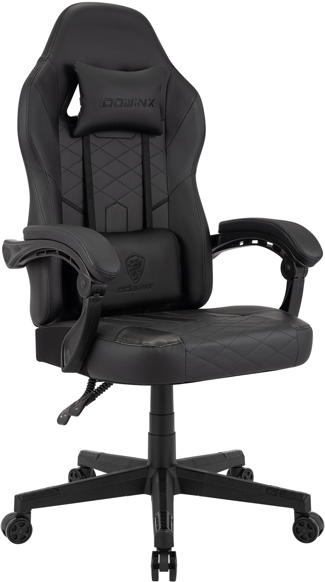 CLP Racing B&uuml;rostuhl ergonomisch Collins, Gamingstuhl mit Massagefunktion, verstellbare R&uuml;ckenlehne Kunstleder, Kissen, belastbar bis 150kg 