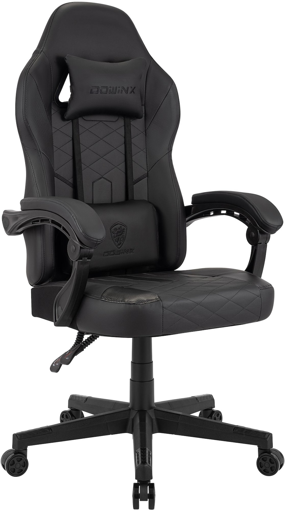 CLP Racing Bürostuhl ergonomisch Collins, Gamingstuhl mit Massagefunktion, verstellbare Rückenlehne Kunstleder, Kissen, belastbar bis 150kg