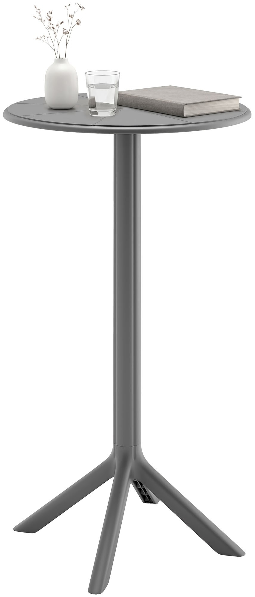 CLP Stehtisch wetterfest stabil Tomas, Gartentisch rund &Oslash; 60 cm H&ouml;he 107 cm, Outdoortisch Polypropylen UV-best&auml;ndig winterfest 
