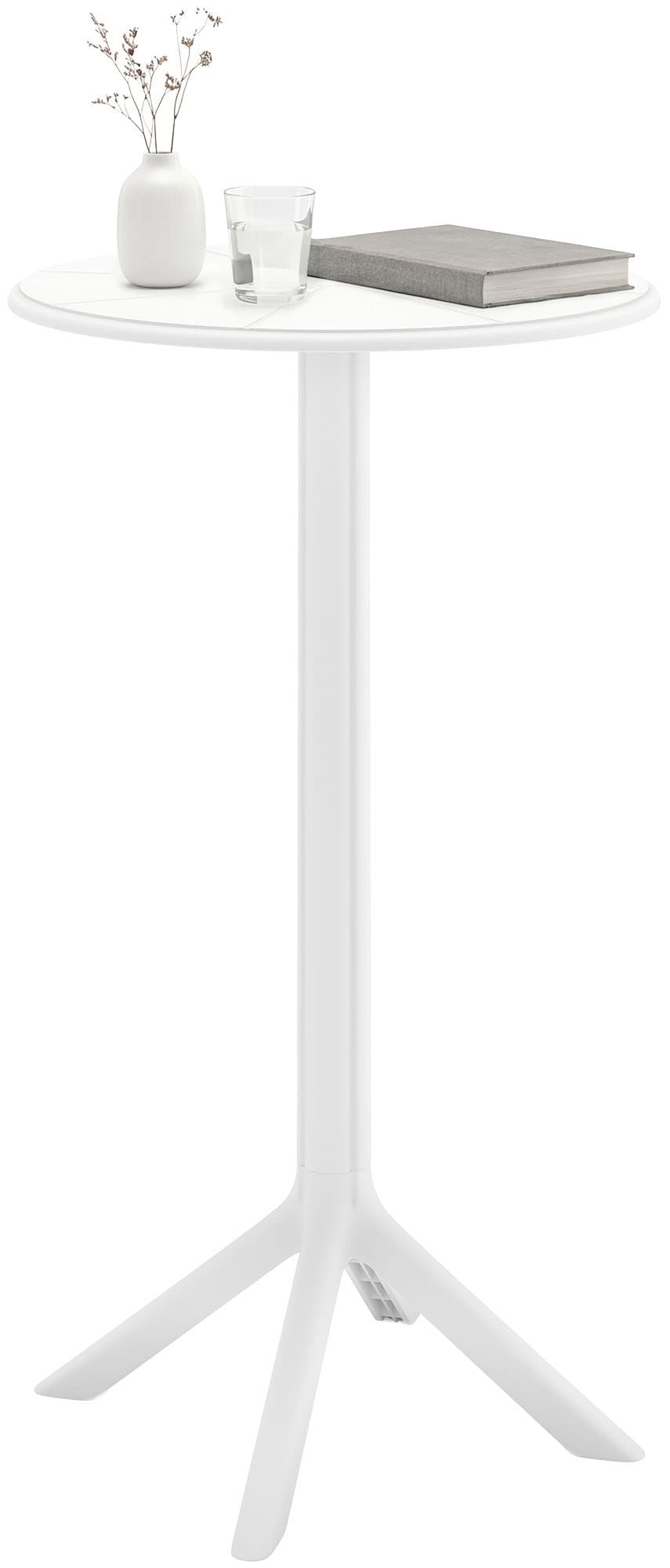 CLP Stehtisch wetterfest stabil Tomas, Gartentisch rund &Oslash; 60 cm H&ouml;he 107 cm, Outdoortisch Polypropylen UV-best&auml;ndig winterfest 