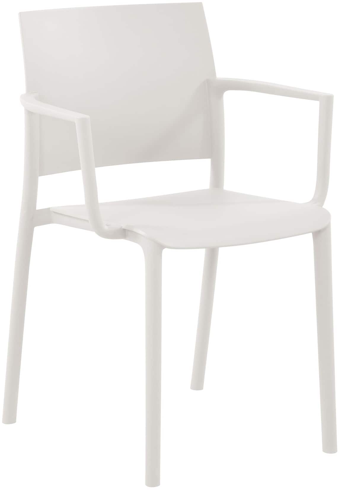 CLP Gartenstuhl stapelbar Valtor mit Armlehnen aus Kunststoff, wetterfest, ideal für Garten, Terrasse, Balkon und Küche, belastbar bis 150 kg
