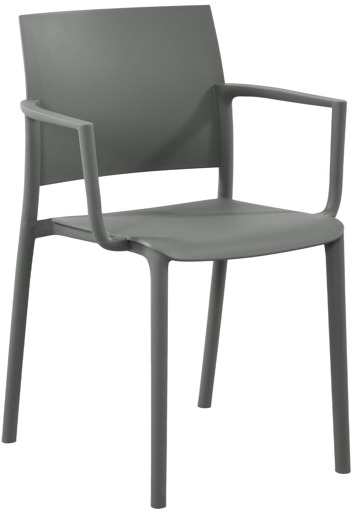 CLP Gartenstuhl stapelbar Valtor mit Armlehnen aus Kunststoff, wetterfest, ideal für Garten, Terrasse, Balkon und Küche, belastbar bis 150 kg