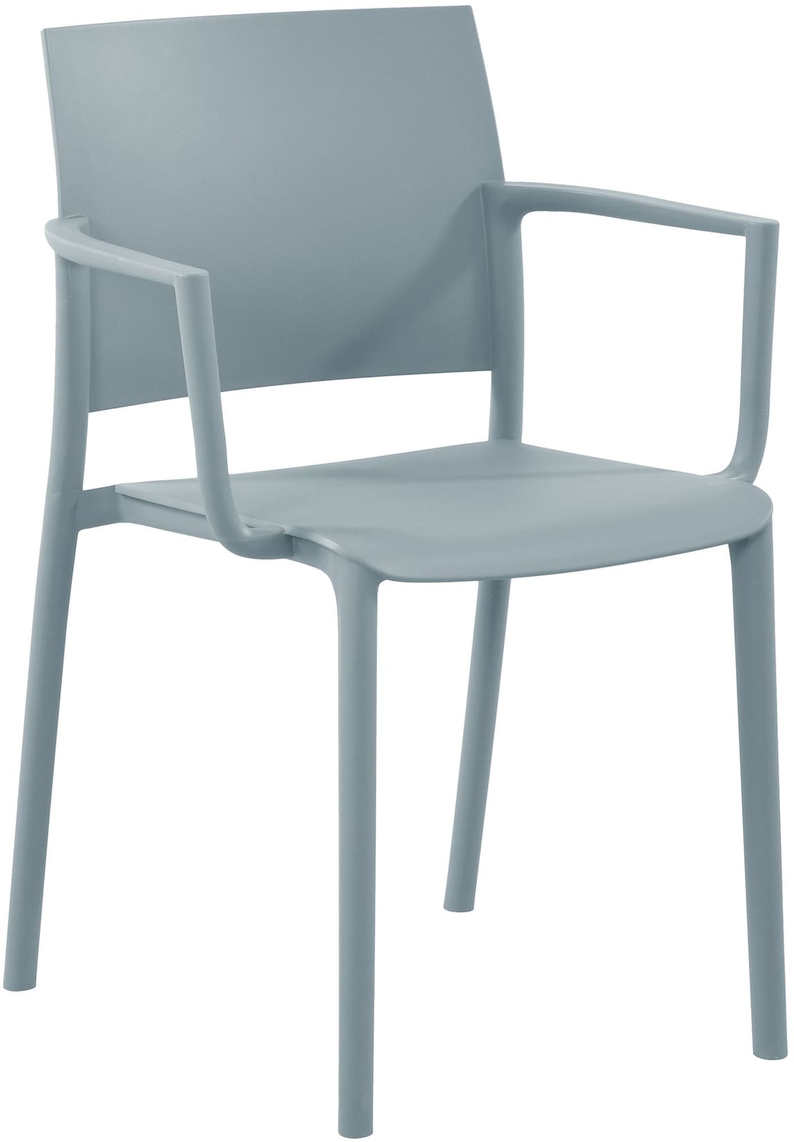 CLP Gartenstuhl stapelbar Valtor mit Armlehnen aus Kunststoff, wetterfest, ideal für Garten, Terrasse, Balkon und Küche, belastbar bis 150 kg