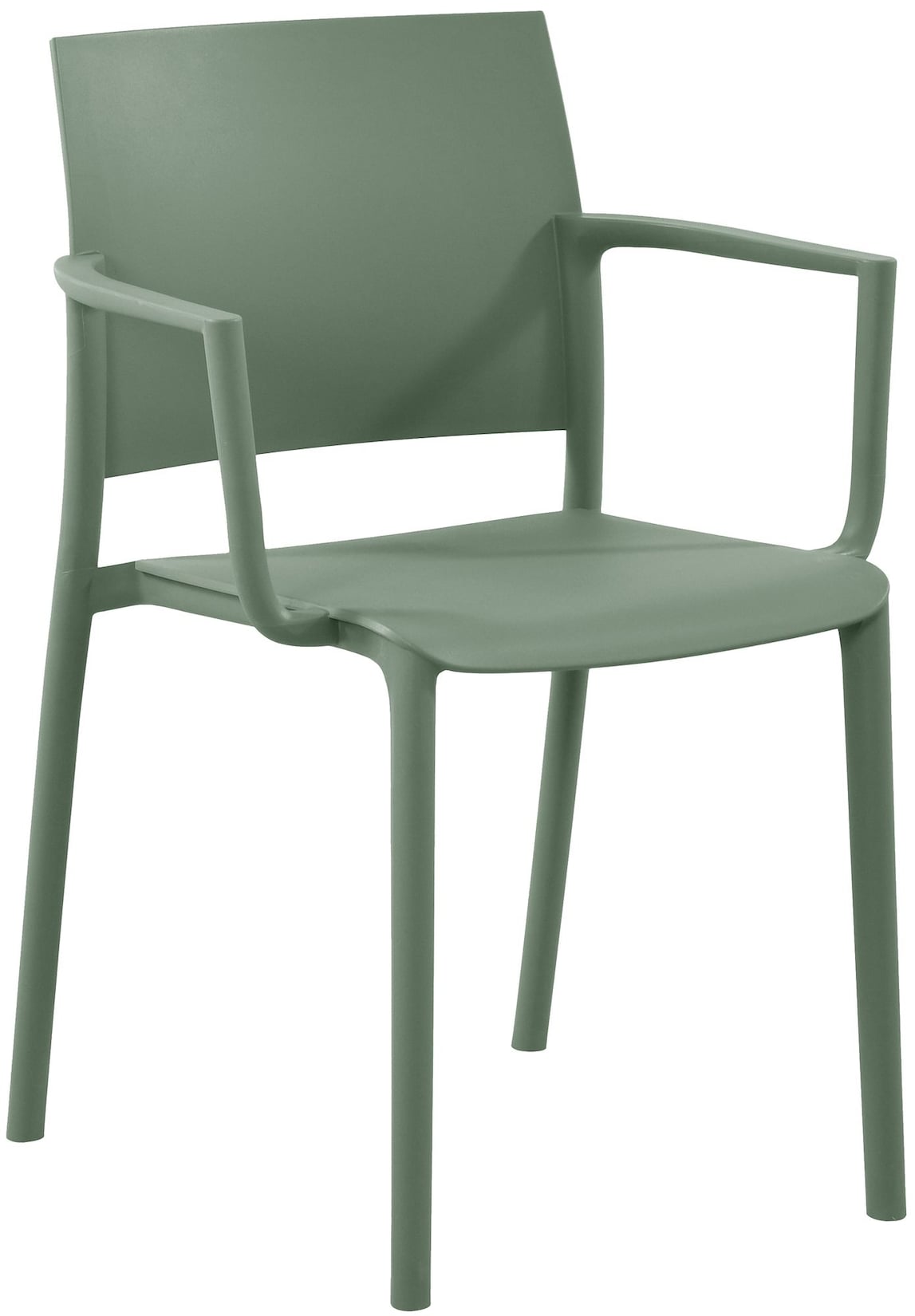 CLP Gartenstuhl stapelbar Valtor mit Armlehnen aus Kunststoff, wetterfest, ideal für Garten, Terrasse, Balkon und Küche, belastbar bis 150 kg