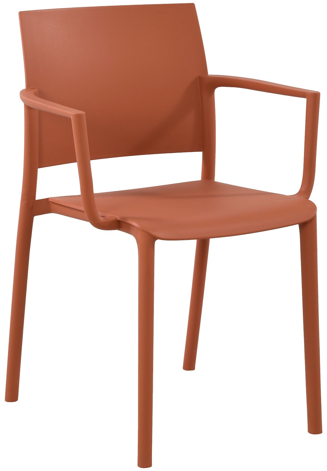 CLP Gartenstuhl stapelbar Valtor mit Armlehnen aus Kunststoff, wetterfest, ideal für Garten, Terrasse, Balkon und Küche, belastbar bis 150 kg