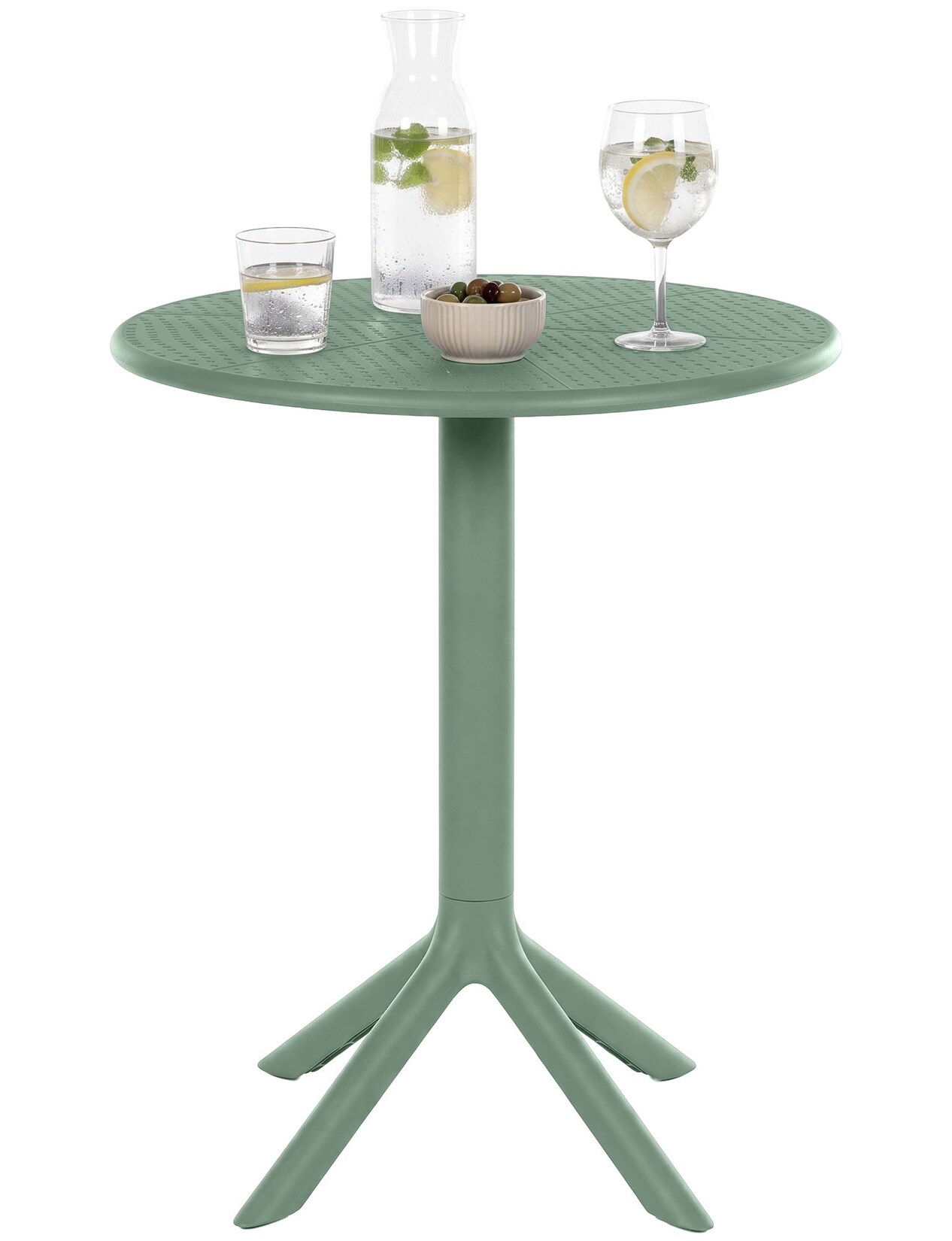 CLP Gartentisch Lacota rund 60 cm, aus wetterfestem, UV-beständigem Kunststoff, ideal als Balkontisch und Terrassentisch für 2 bis 4 Personen