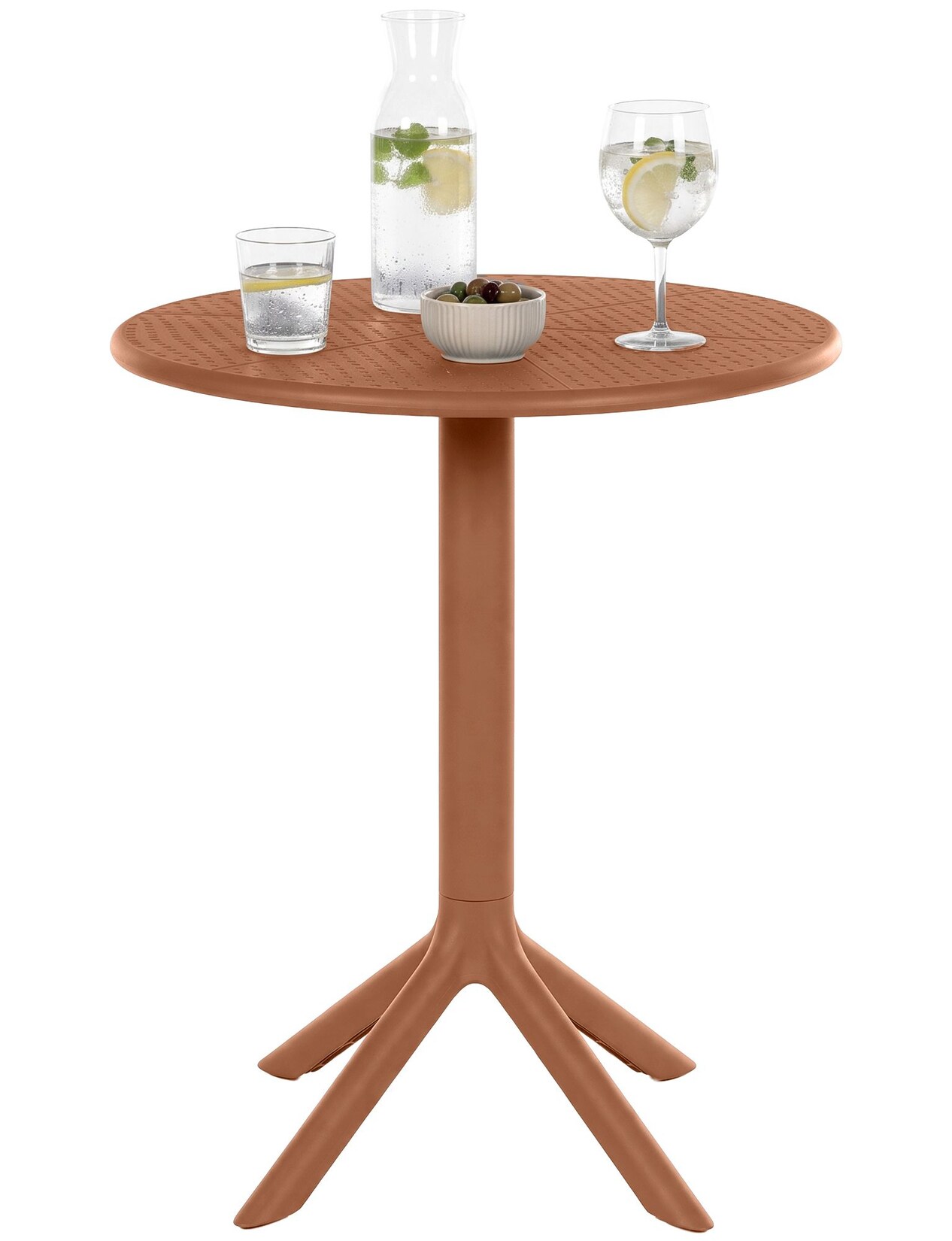 CLP Gartentisch Lacota rund 60 cm, aus wetterfestem, UV-beständigem Kunststoff, ideal als Balkontisch und Terrassentisch für 2 bis 4 Personen