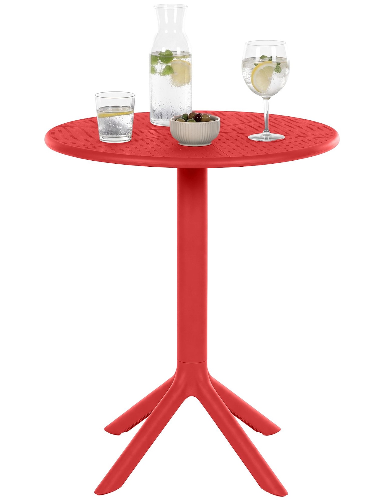 CLP Gartentisch Lacota rund 60 cm, aus wetterfestem, UV-beständigem Kunststoff, ideal als Balkontisch und Terrassentisch für 2 bis 4 Personen
