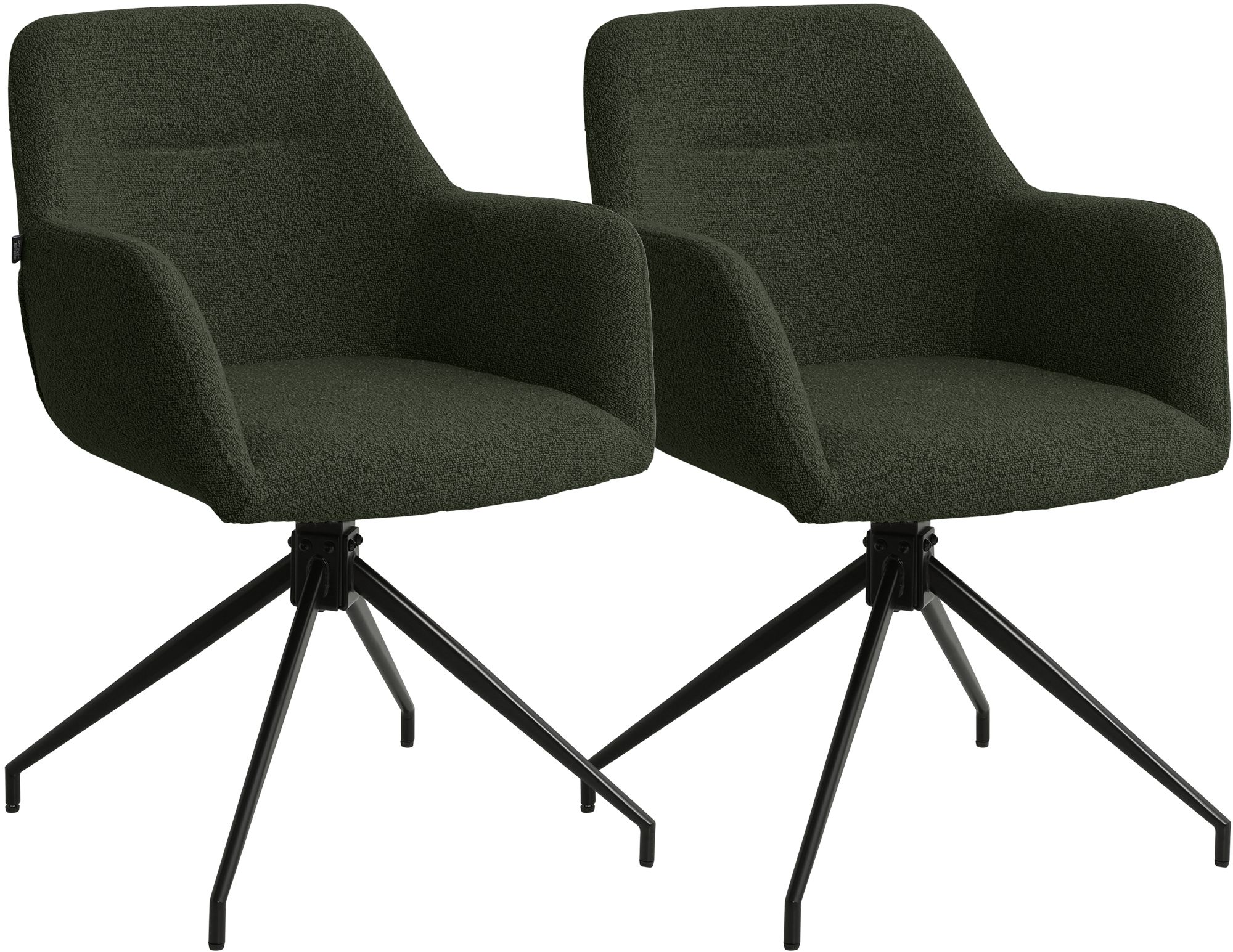 CLP Esszimmerst&uuml;hle 2er Set drehbar Merlinda mit Teddystoff, 360&deg; schwenkbare Sessel gepolstert, Polsterst&uuml;hle mit Armlehnen und R&uuml;ckenlehnen 